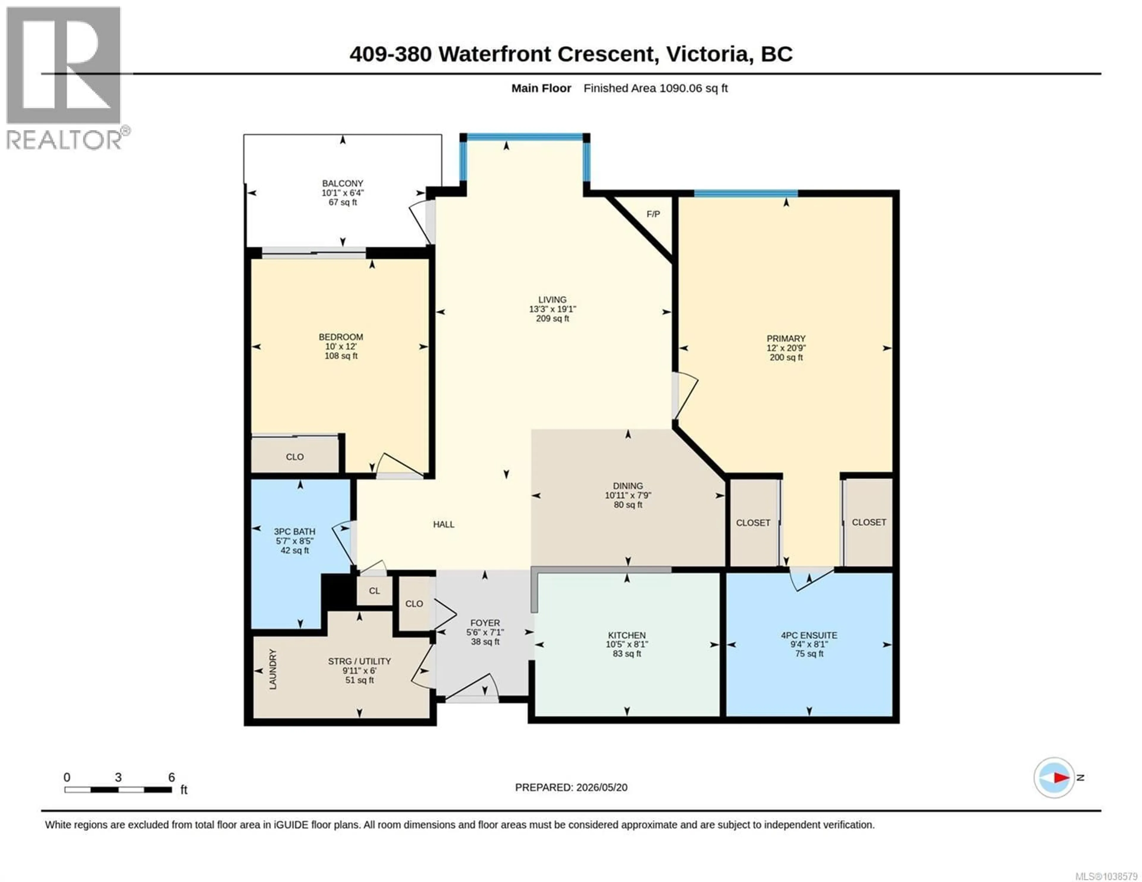 Floor plan for 409 - 380 WATERFRONT CRESCENT, Victoria British Columbia V8T5K3