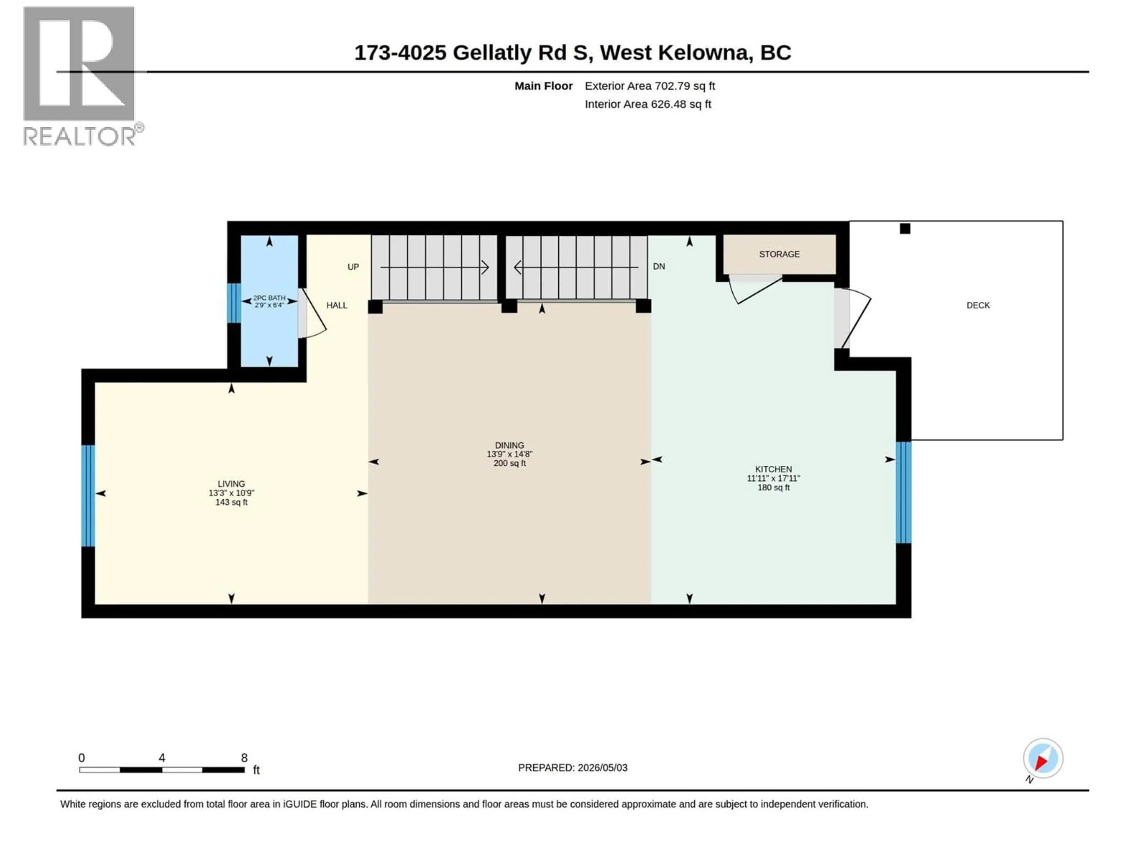 Floor plan for 173 - 4025 GELLATLY ROAD SOUTH, West Kelowna British Columbia V4T0E6