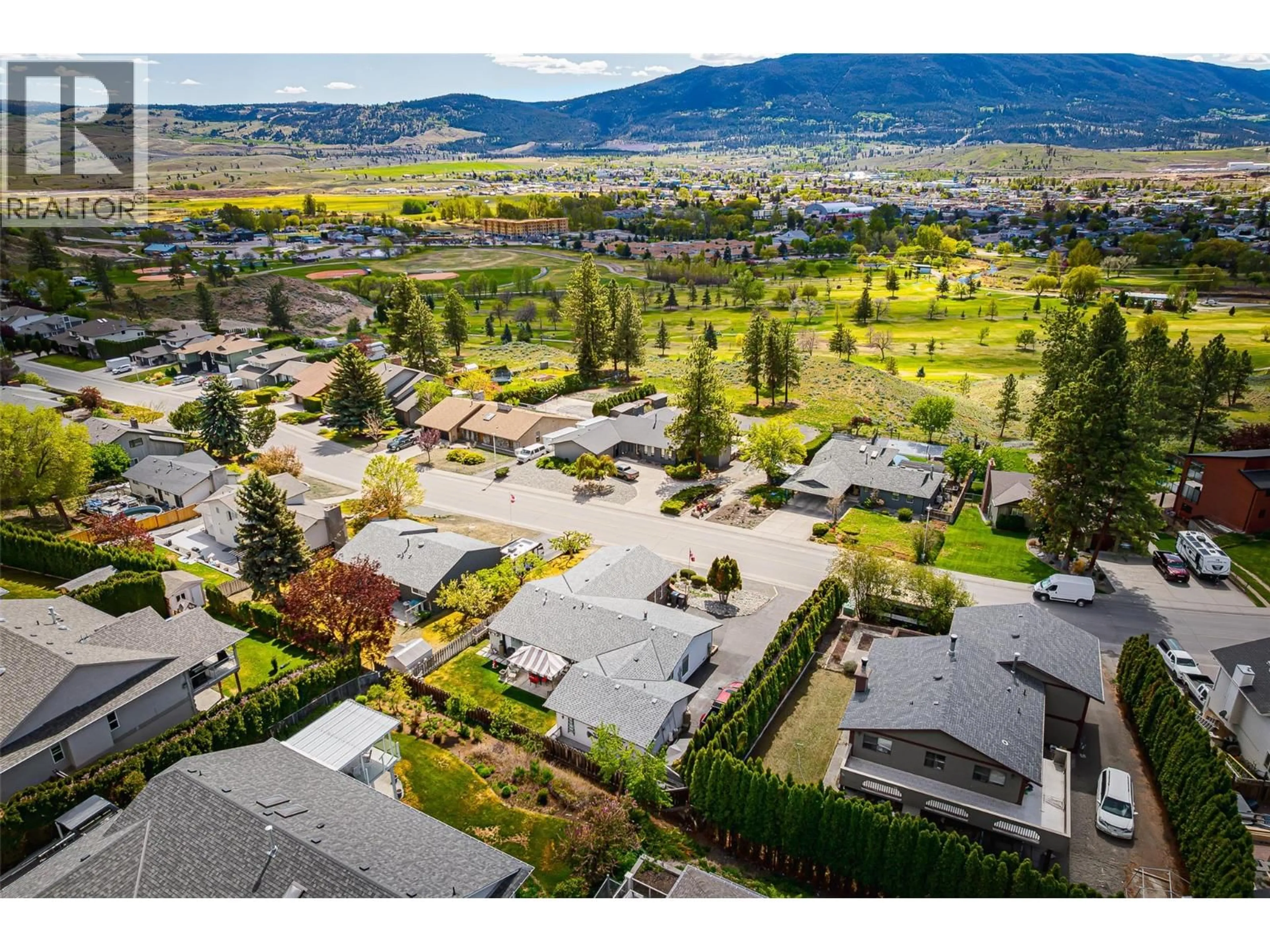 A pic from outside/outdoor area/front of a property/back of a property/a pic from drone, mountain view for 1751 JUNIPER DRIVE, Merritt British Columbia V1K1J6