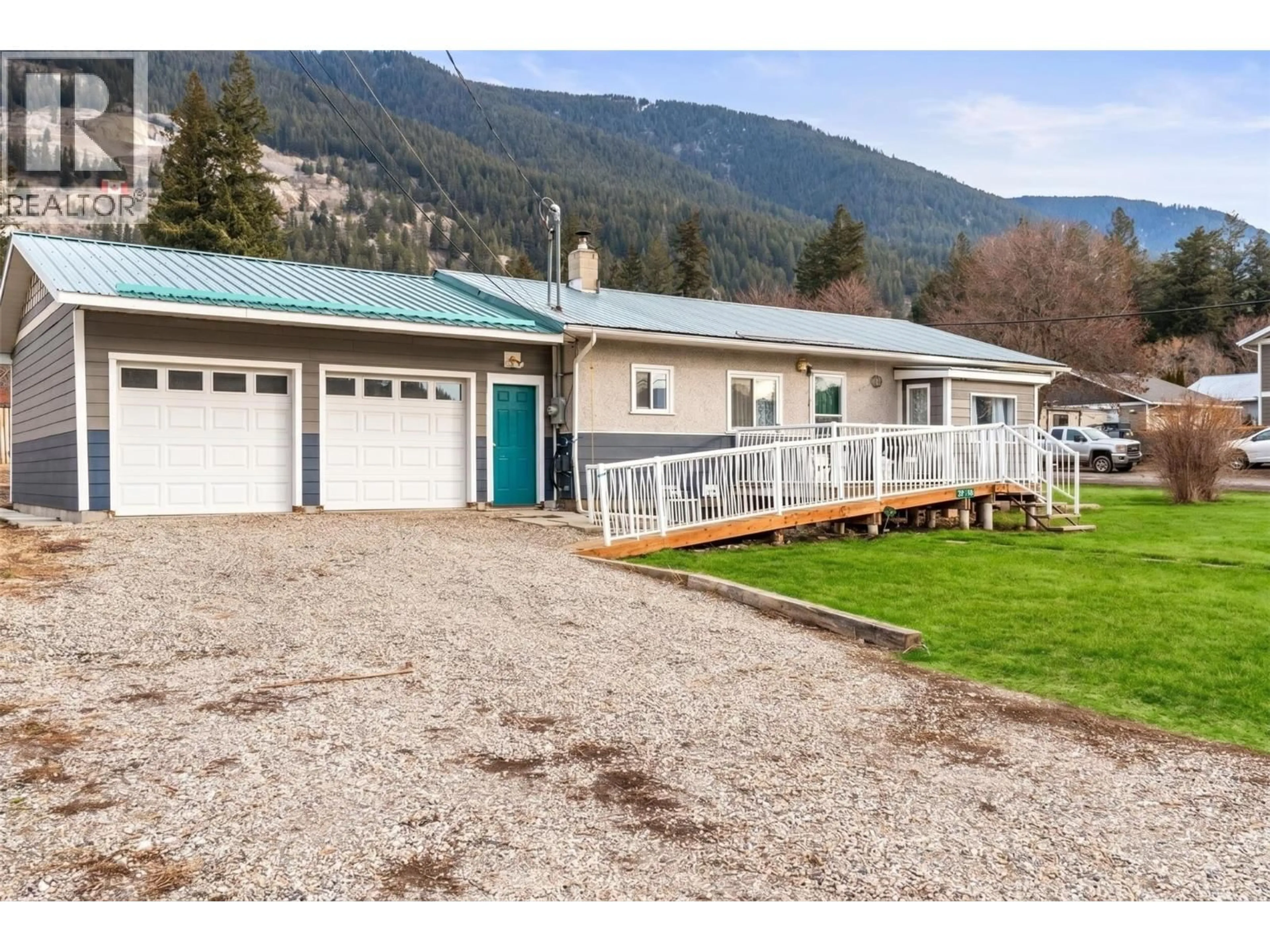 A pic from outside/outdoor area/front of a property/back of a property/a pic from drone, mountain view for 5714 PONDEROSA ROAD, Falkland British Columbia V0E1W0