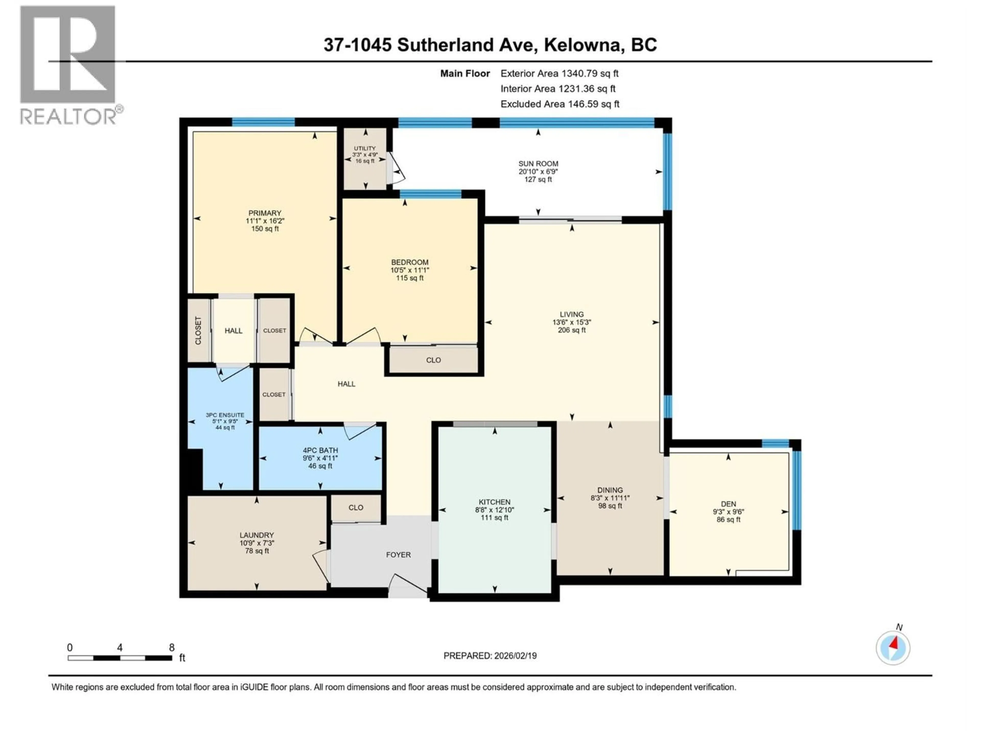 Floor plan for 37 - 1045 SUTHERLAND AVENUE, Kelowna British Columbia V1Y5Y1