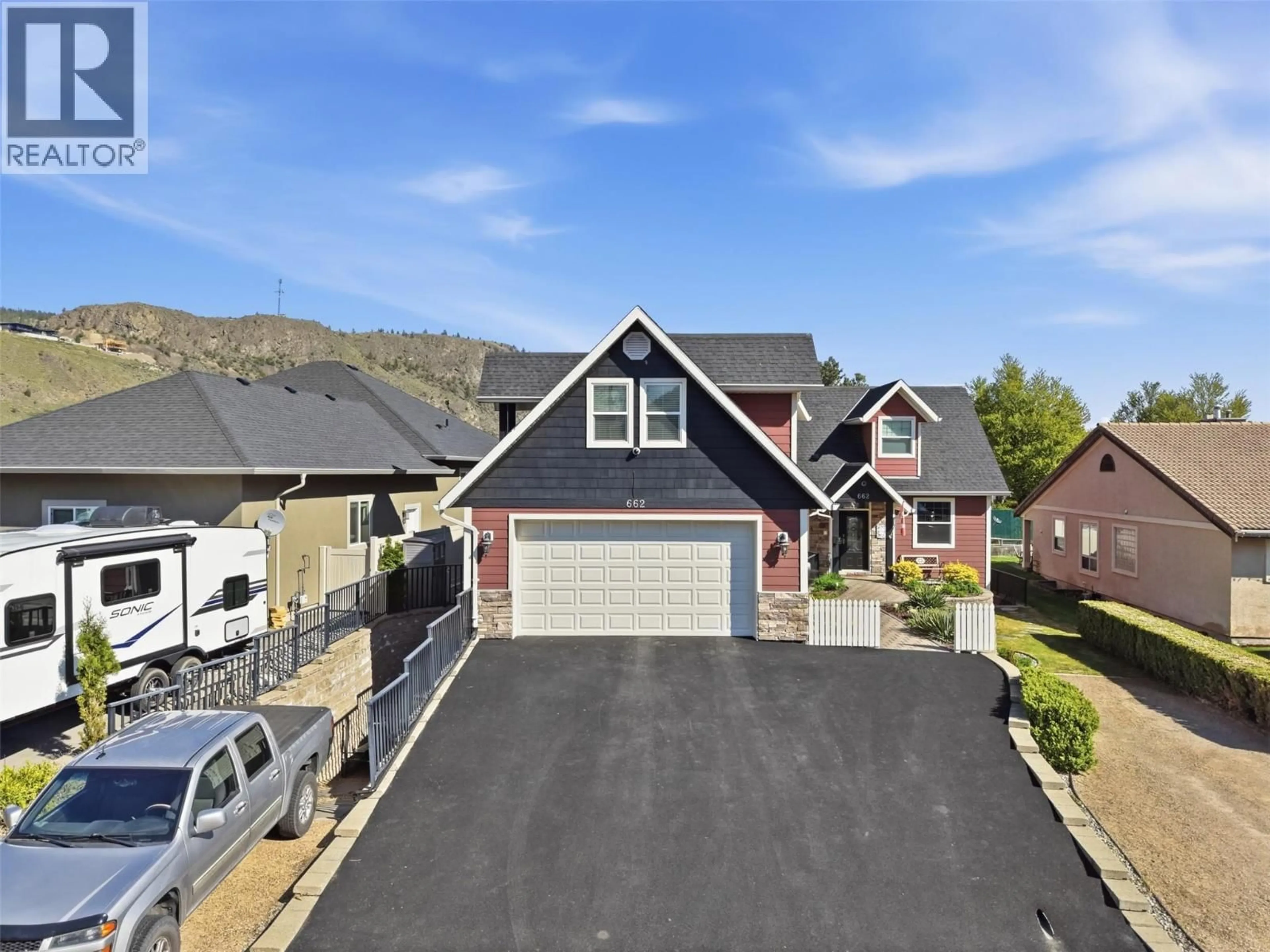 A pic from outside/outdoor area/front of a property/back of a property/a pic from drone, mountain view for 662 HARRINGTON ROAD, Kamloops British Columbia V2B6T7