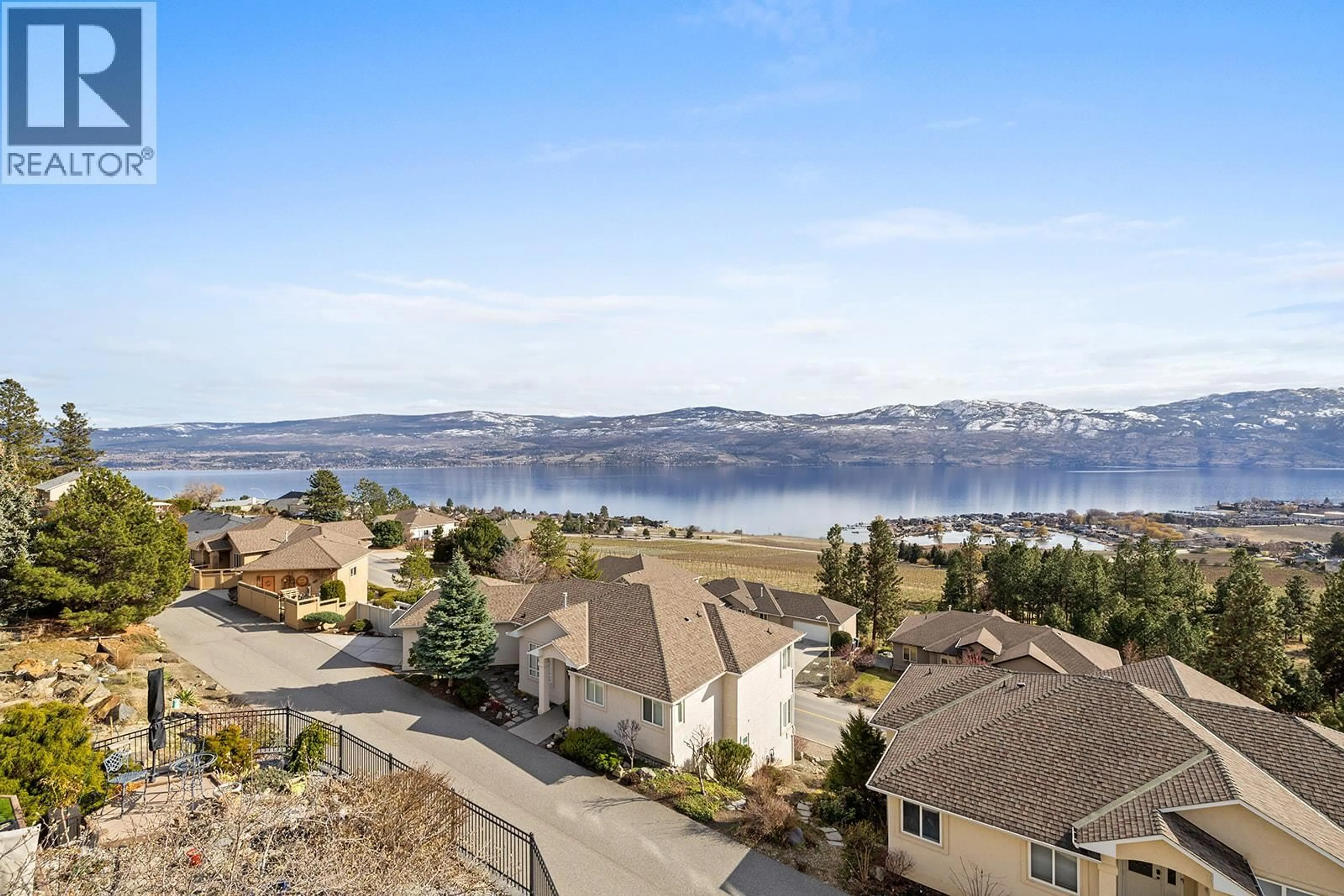 A pic from outside/outdoor area/front of a property/back of a property/a pic from drone, water/lake/river/ocean view for 1405 MENU ROAD, West Kelowna British Columbia V4T2R9