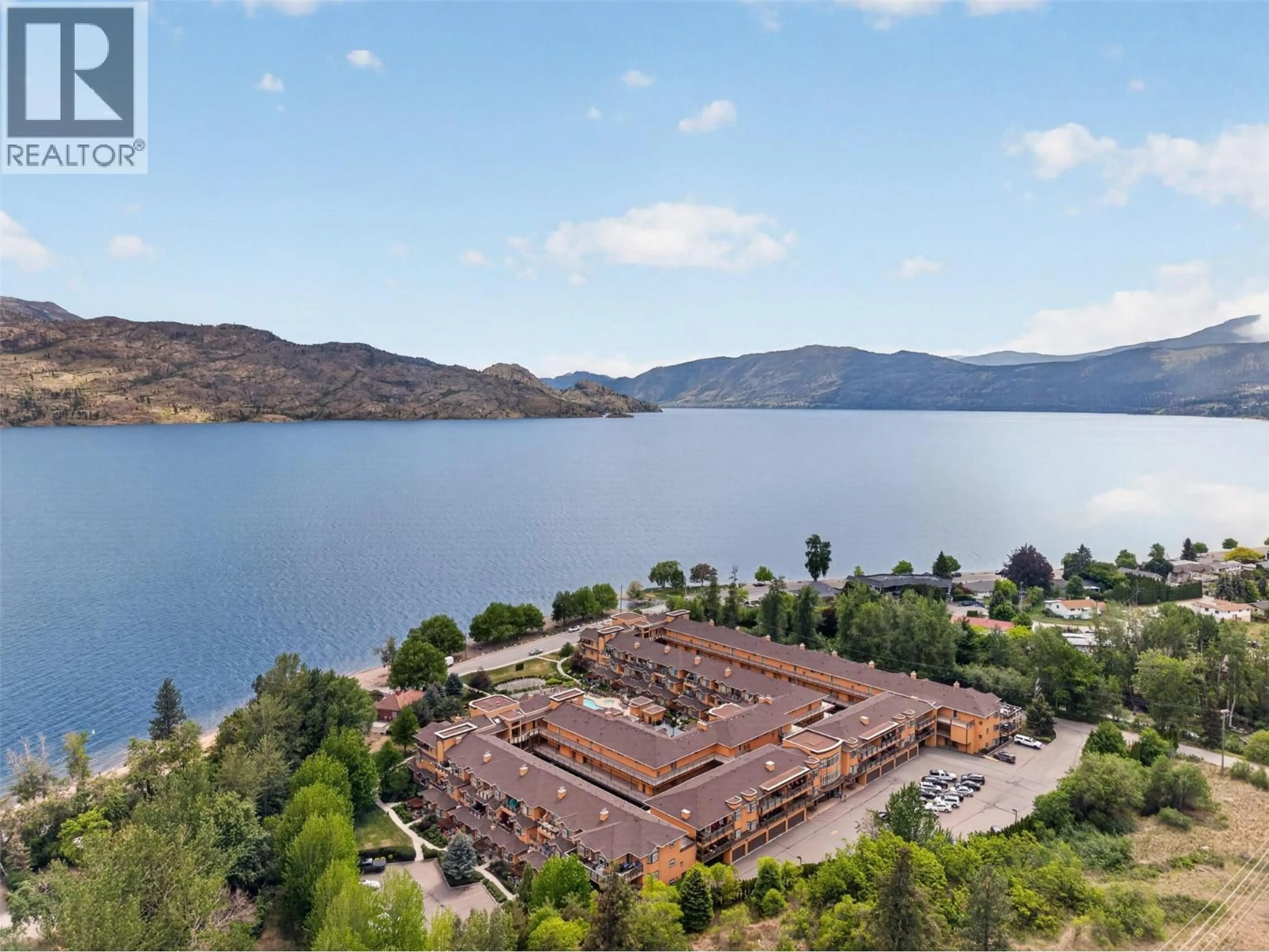 A pic from outside/outdoor area/front of a property/back of a property/a pic from drone, water/lake/river/ocean view for 331 - 3996 BEACH AVENUE, Peachland British Columbia V0H1X5