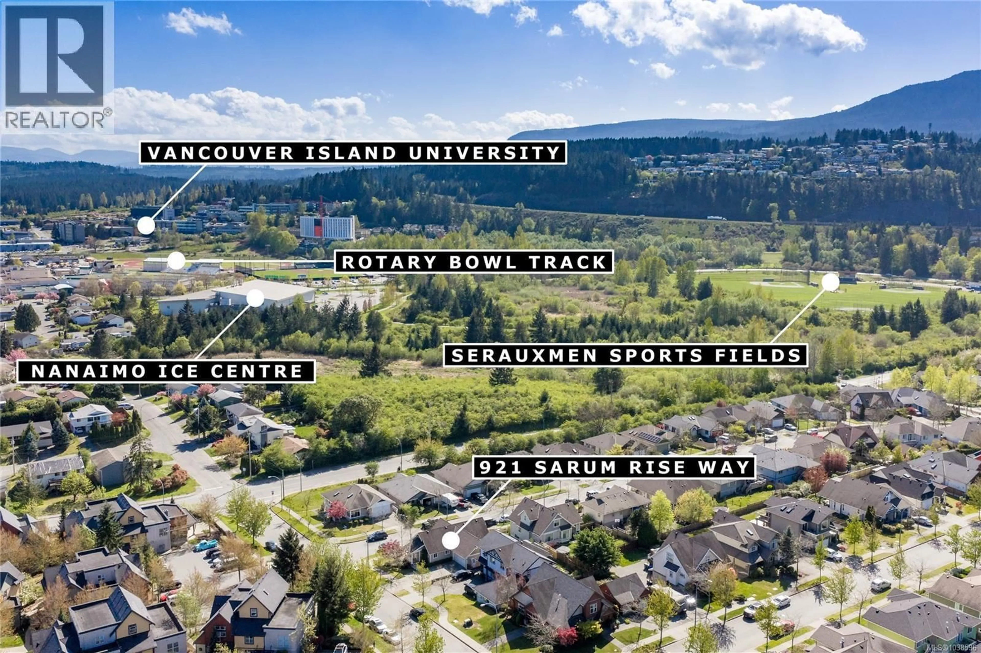 A pic from outside/outdoor area/front of a property/back of a property/a pic from drone, unknown for 921 SARUM RISE WAY, Nanaimo British Columbia V9R7C4
