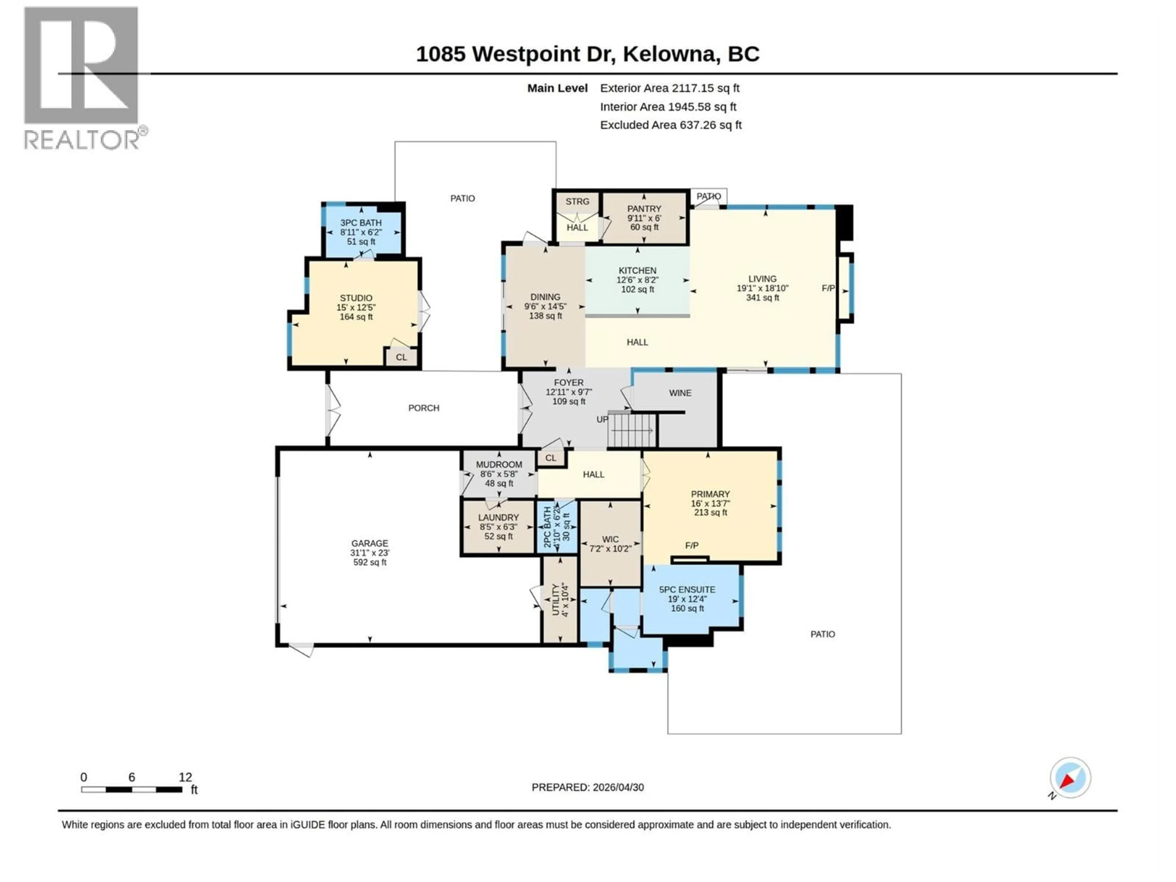 Floor plan for 1085 WESTPOINT DRIVE, Kelowna British Columbia V1W4Z9