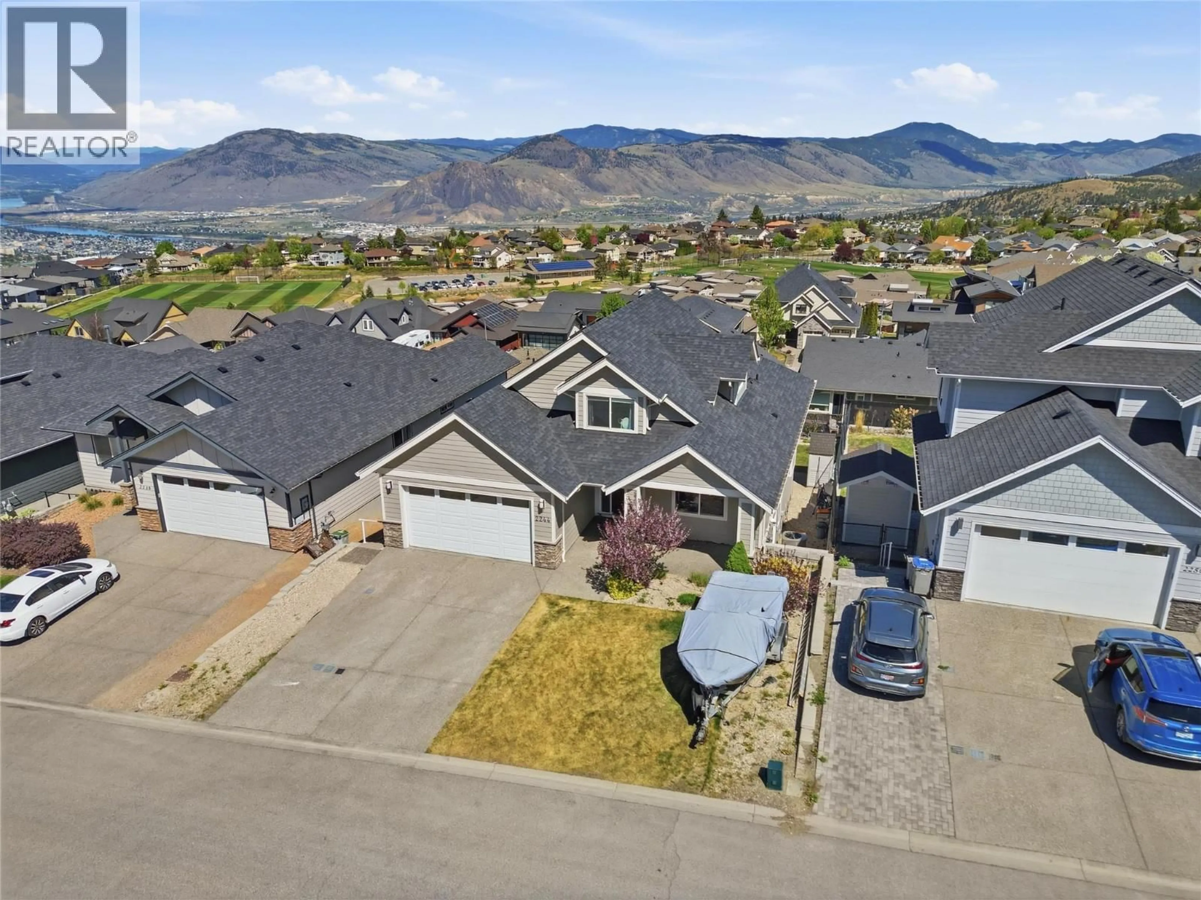 A pic from outside/outdoor area/front of a property/back of a property/a pic from drone, mountain view for 2244 CROSSHILL DRIVE, Kamloops British Columbia V1S0C3