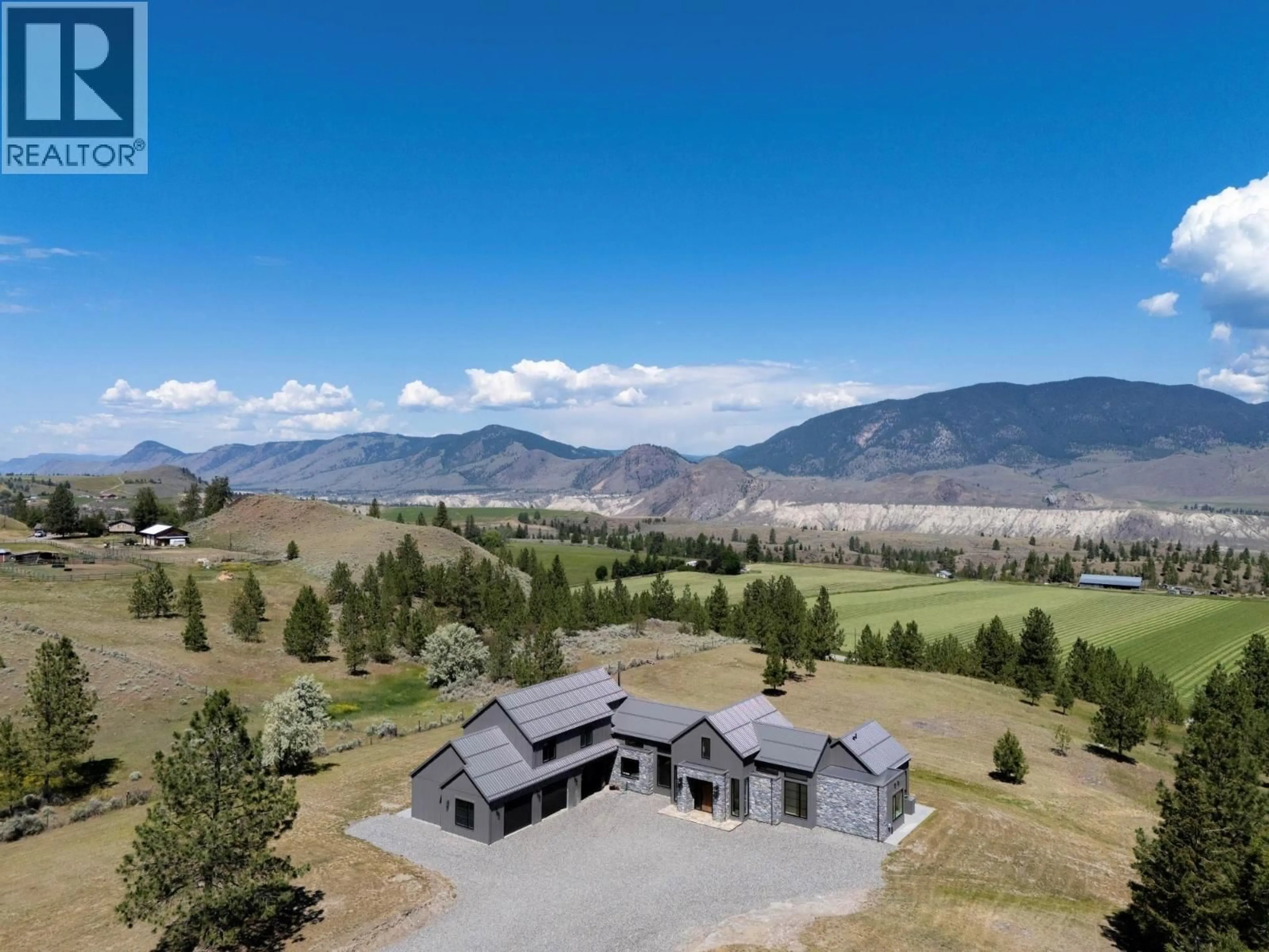 A pic from outside/outdoor area/front of a property/back of a property/a pic from drone, mountain view for 8555 BARNHARTVALE ROAD, Kamloops British Columbia V2C6W1