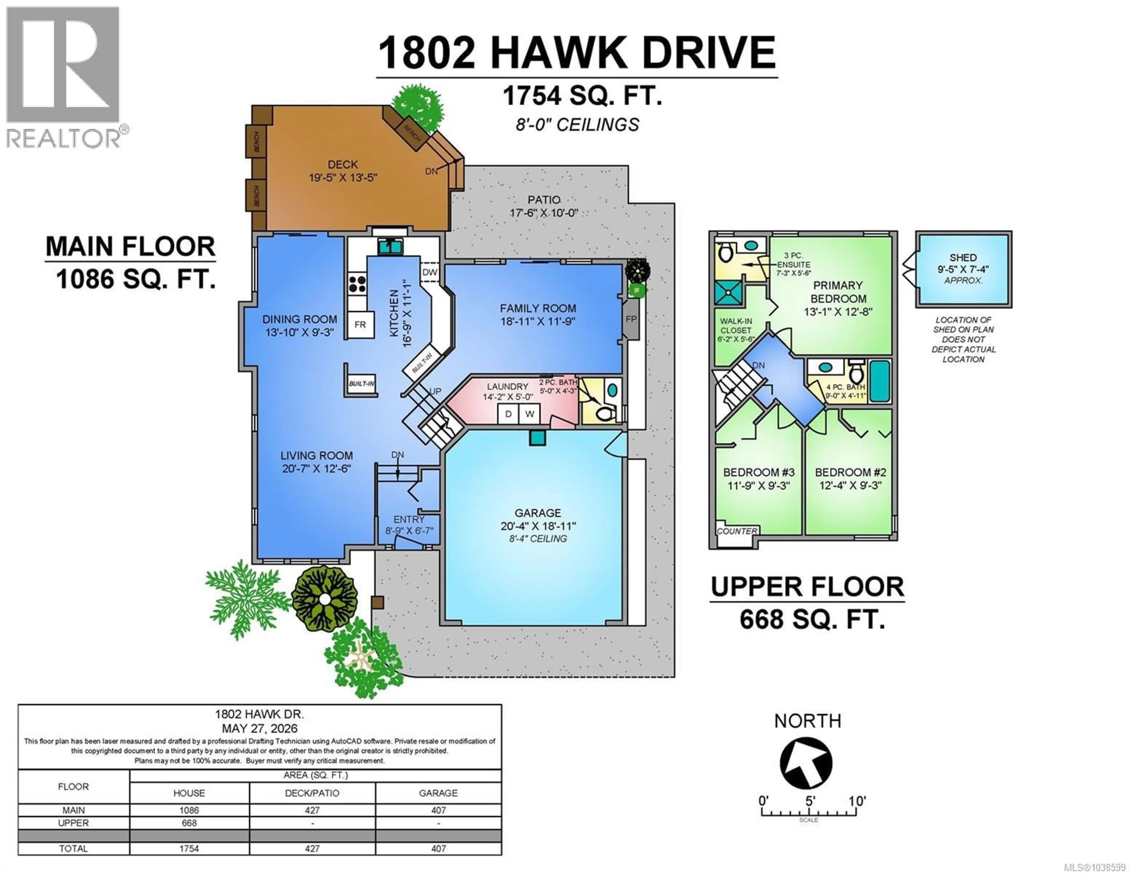 Floor plan for 1802 HAWK DRIVE, Courtenay British Columbia V9N8S4
