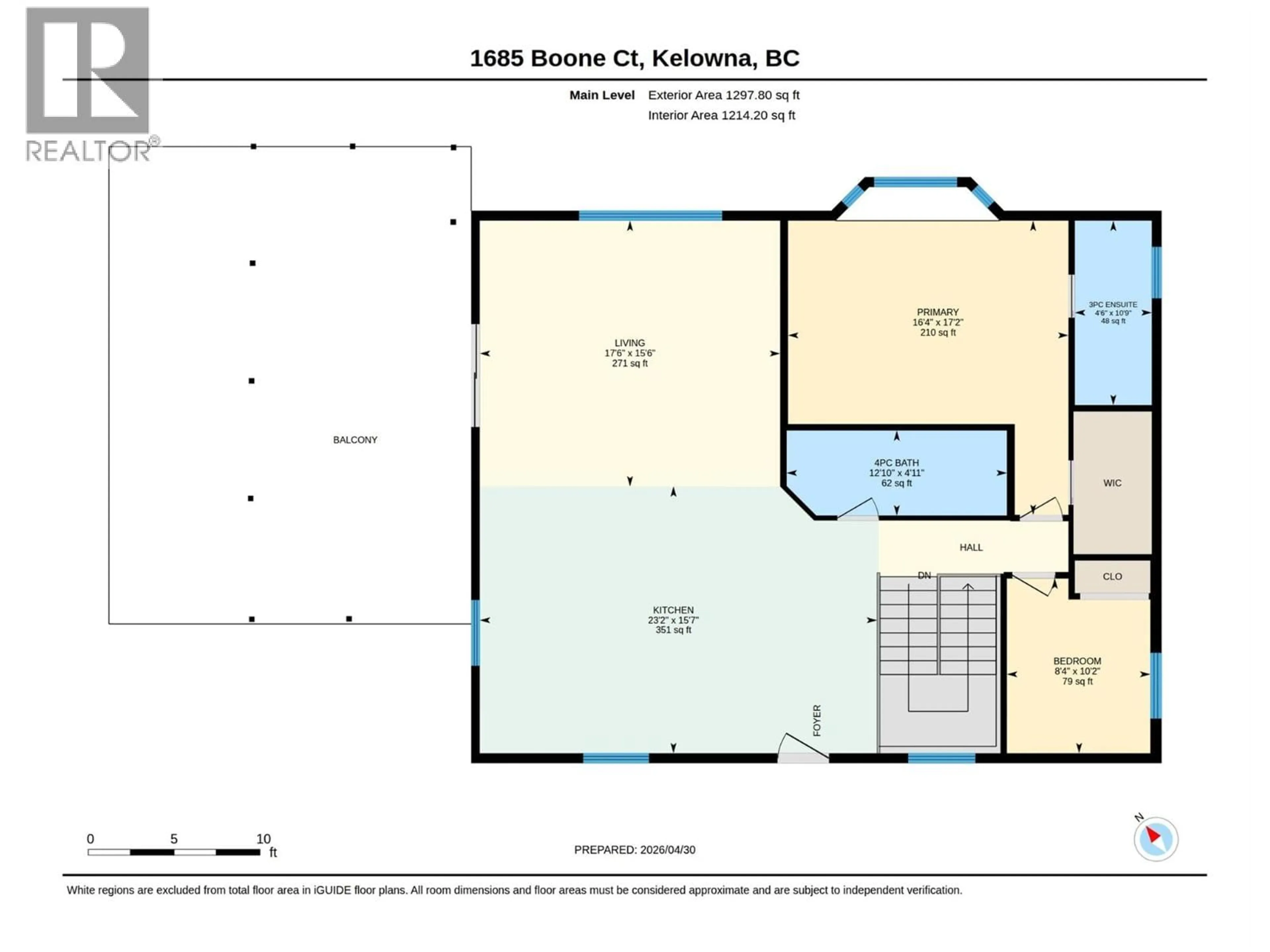 Floor plan for 1685 BOONE COURT, Kelowna British Columbia V1P1H7