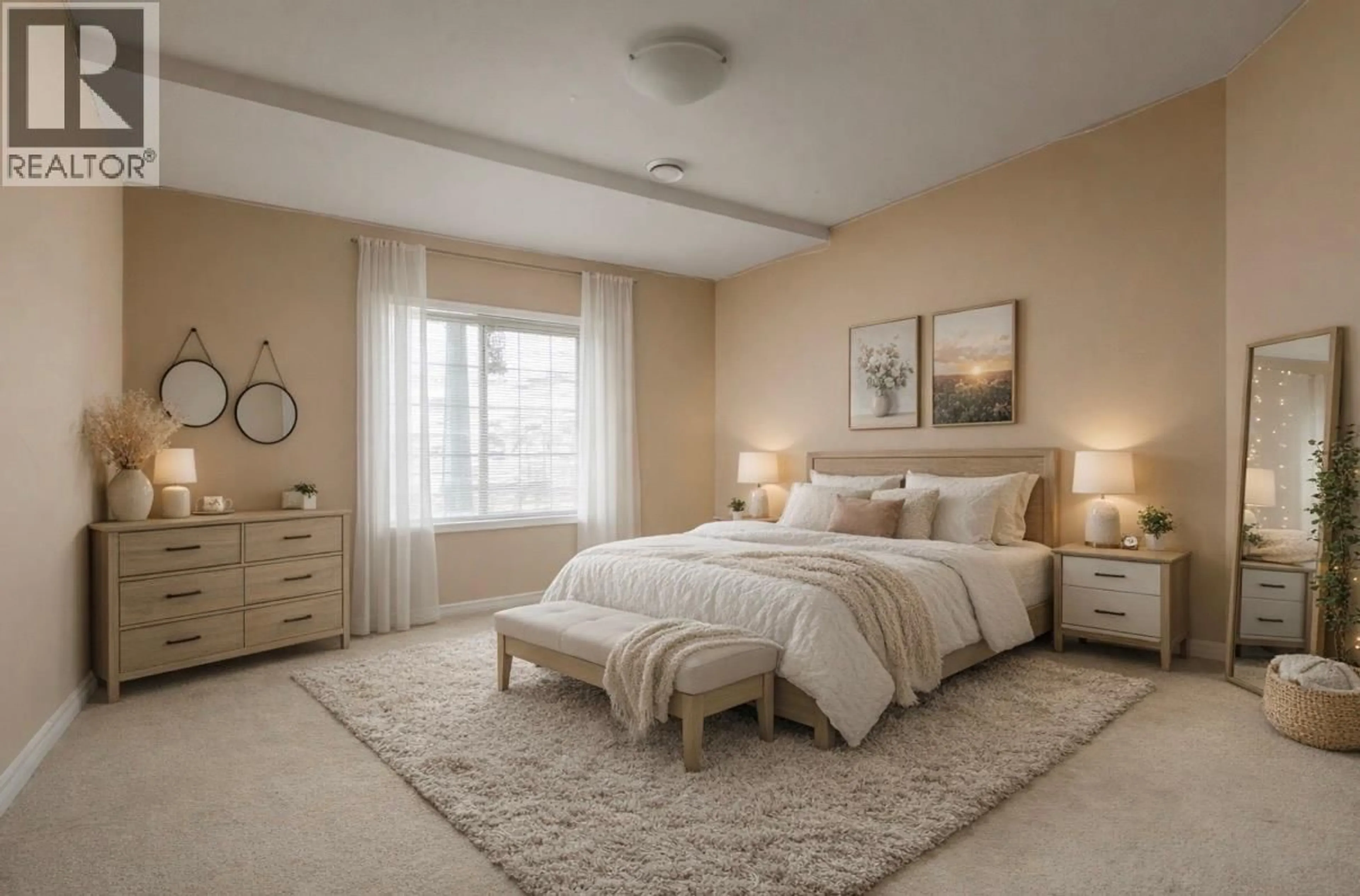 Bedroom with bed, carpet floor for 6 - 3512 RIDGE BOULEVARD, West Kelowna British Columbia V4T2H9