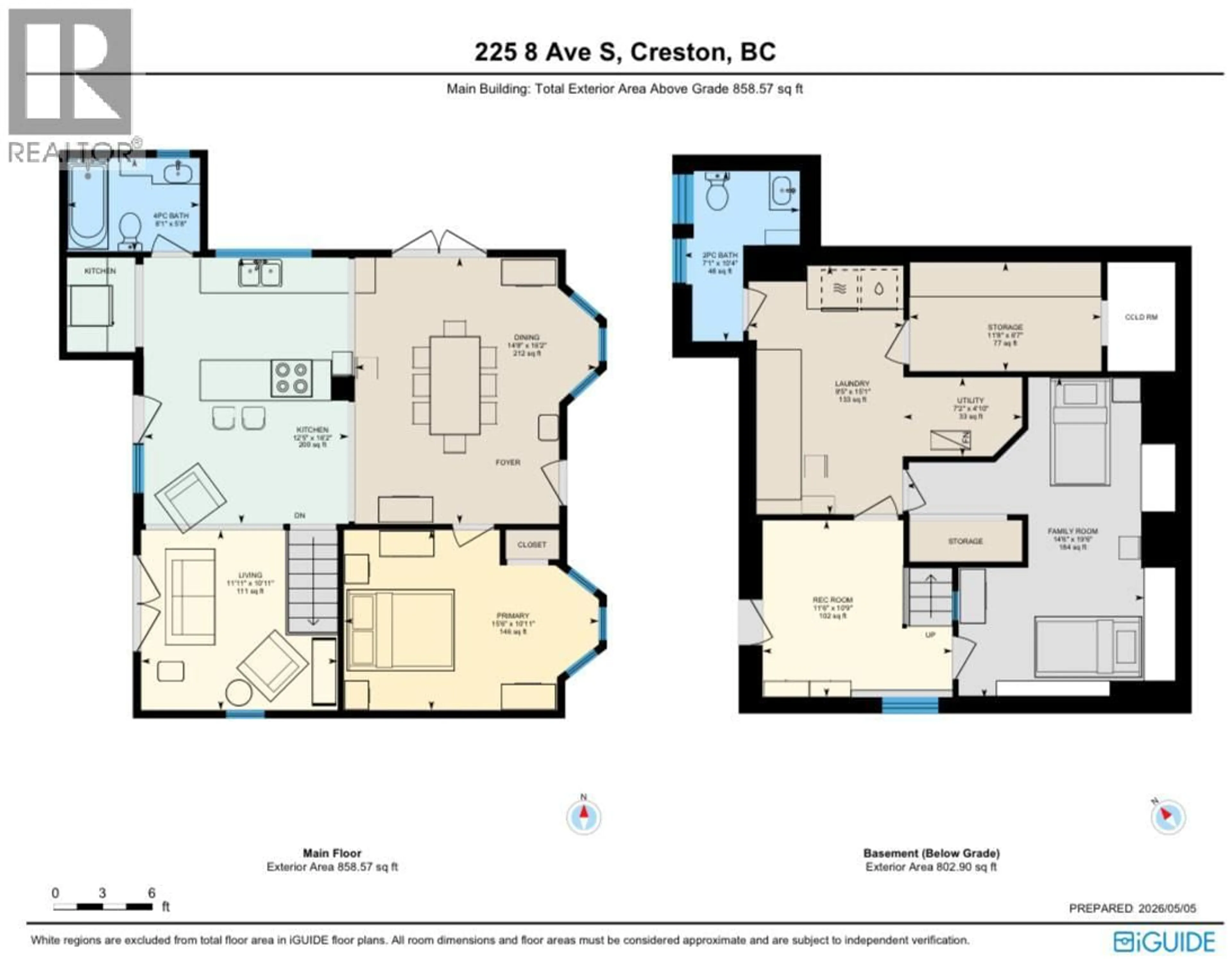 Floor plan for 225 8TH AVENUE SOUTH, Creston British Columbia V0B1G3