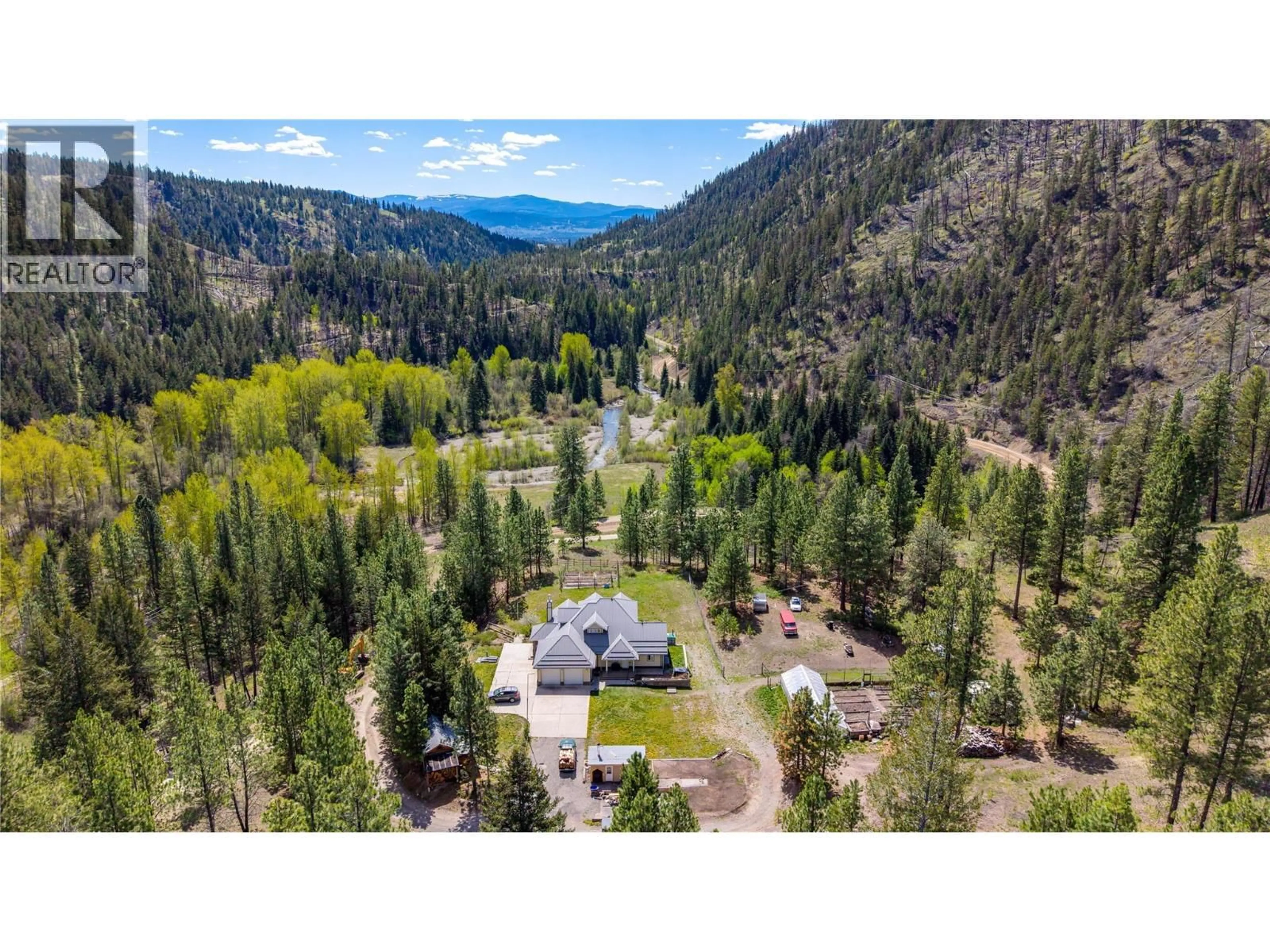 A pic from outside/outdoor area/front of a property/back of a property/a pic from drone, forest/trees view for 1100 SUMMERS CREEK ROAD, Princeton British Columbia V0X1W0