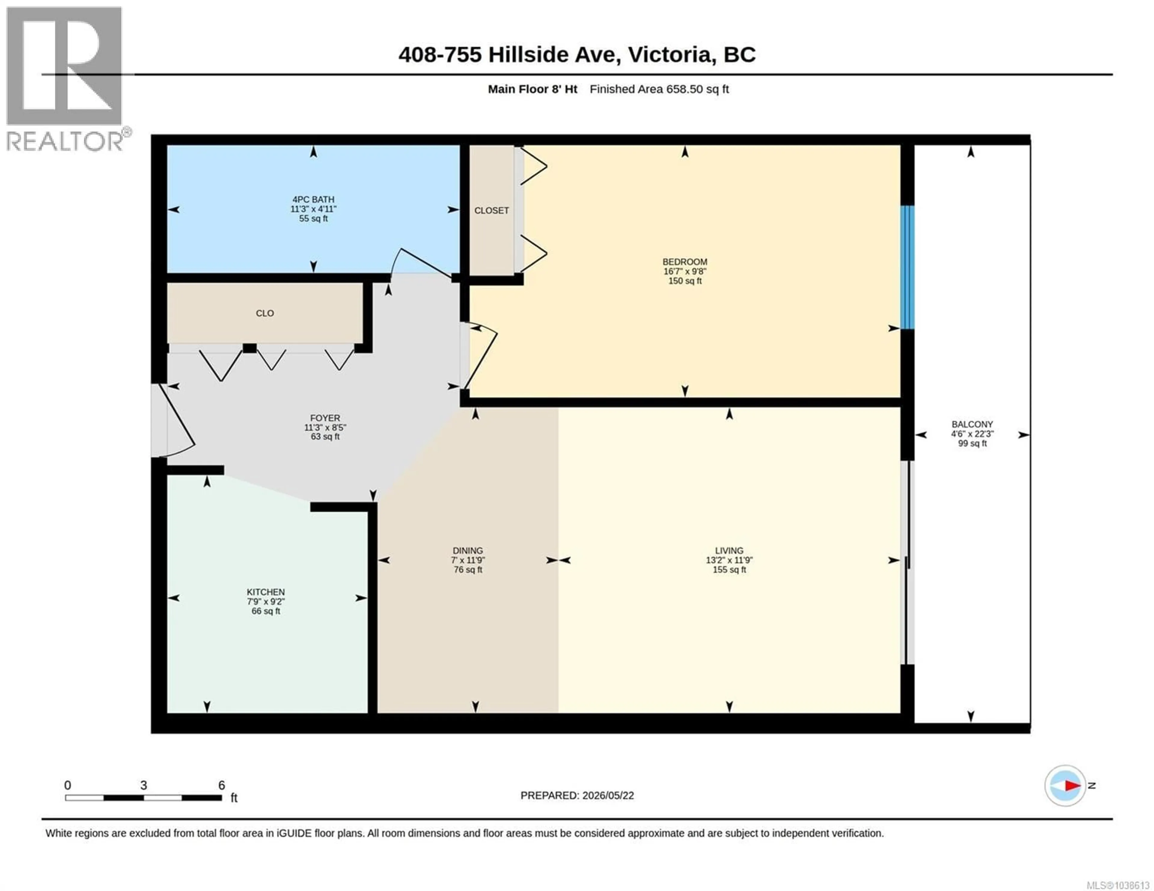 Floor plan for 408 - 755 HILLSIDE AVENUE, Victoria British Columbia V8T5B3