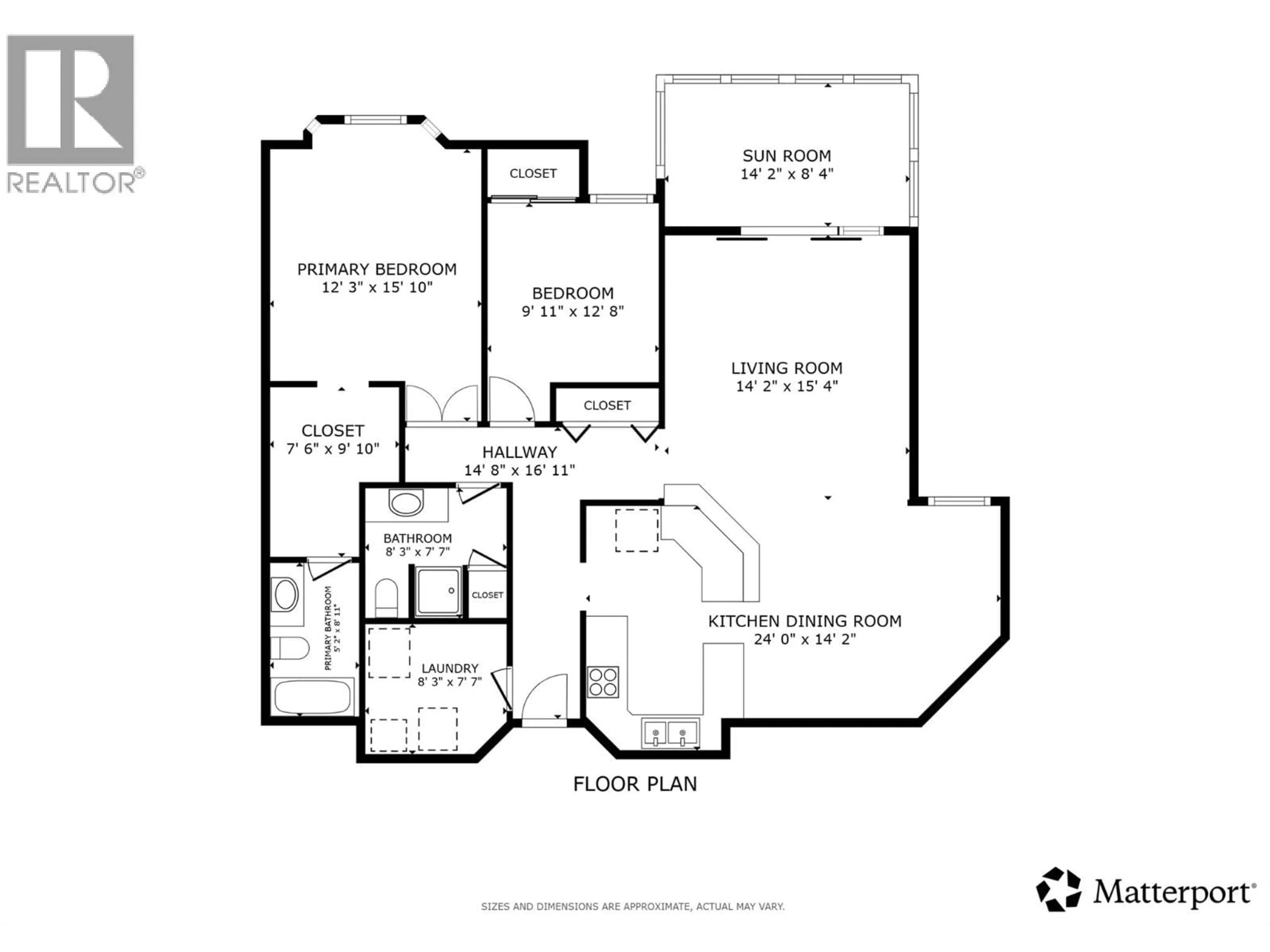 Floor plan for 306 - 1534 LAWRENCE AVENUE, Kelowna British Columbia V1Y6M8