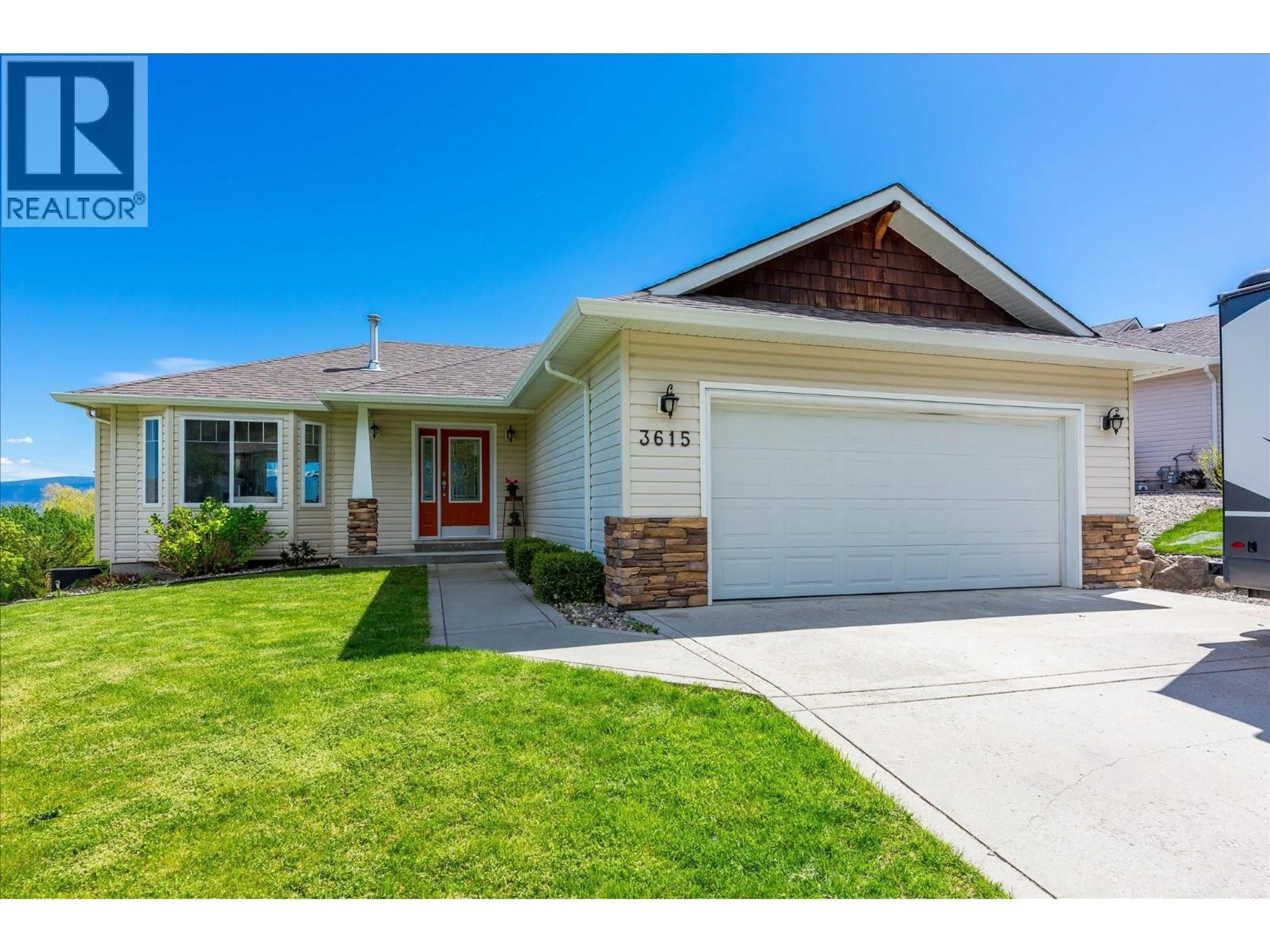 Home with vinyl exterior material, street for 3615 BELLCOURT ROAD, West Kelowna British Columbia V4T2X2