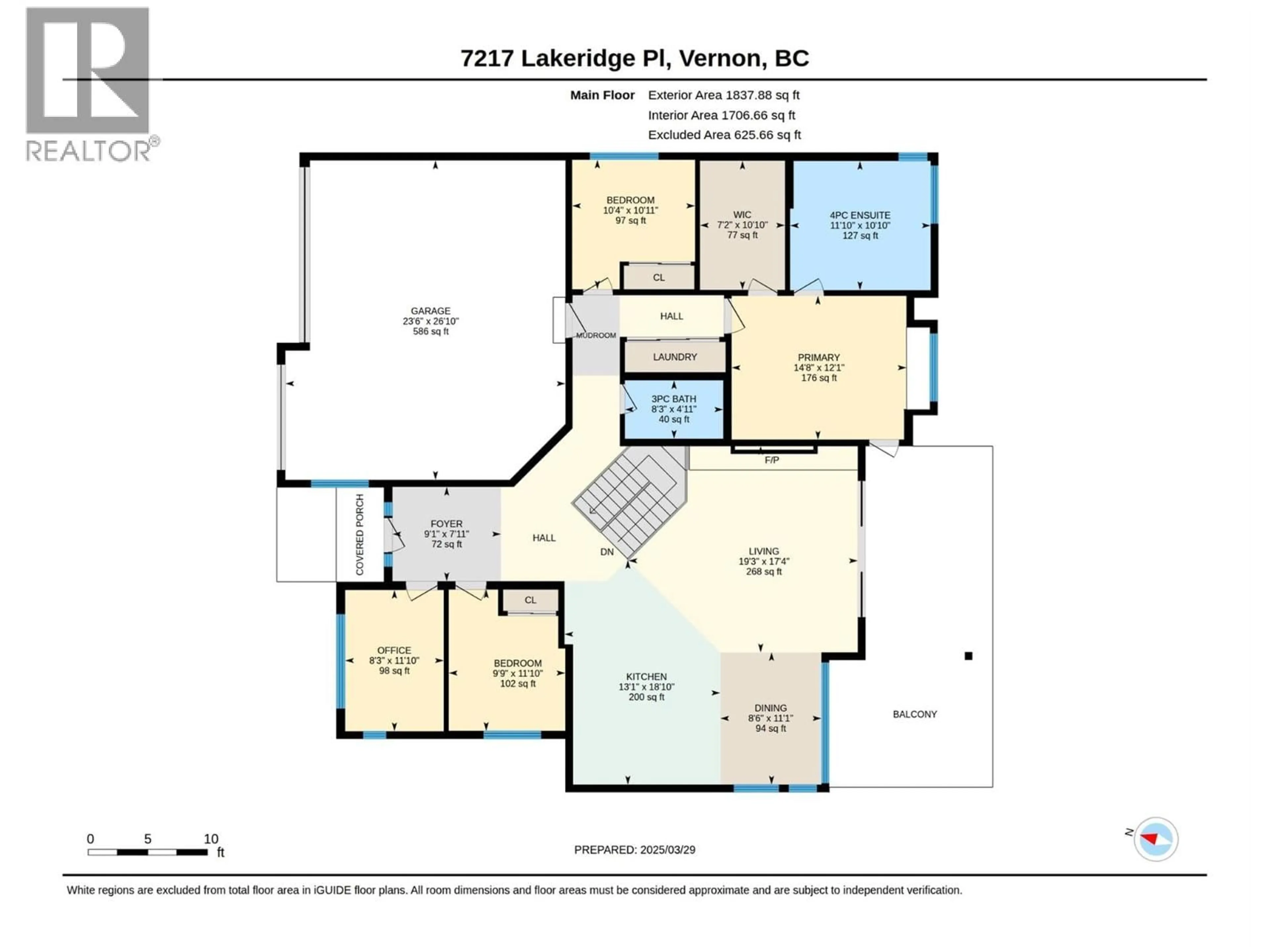 Floor plan for 7217 LAKERIDGE PLACE, Vernon British Columbia V1H1Y3