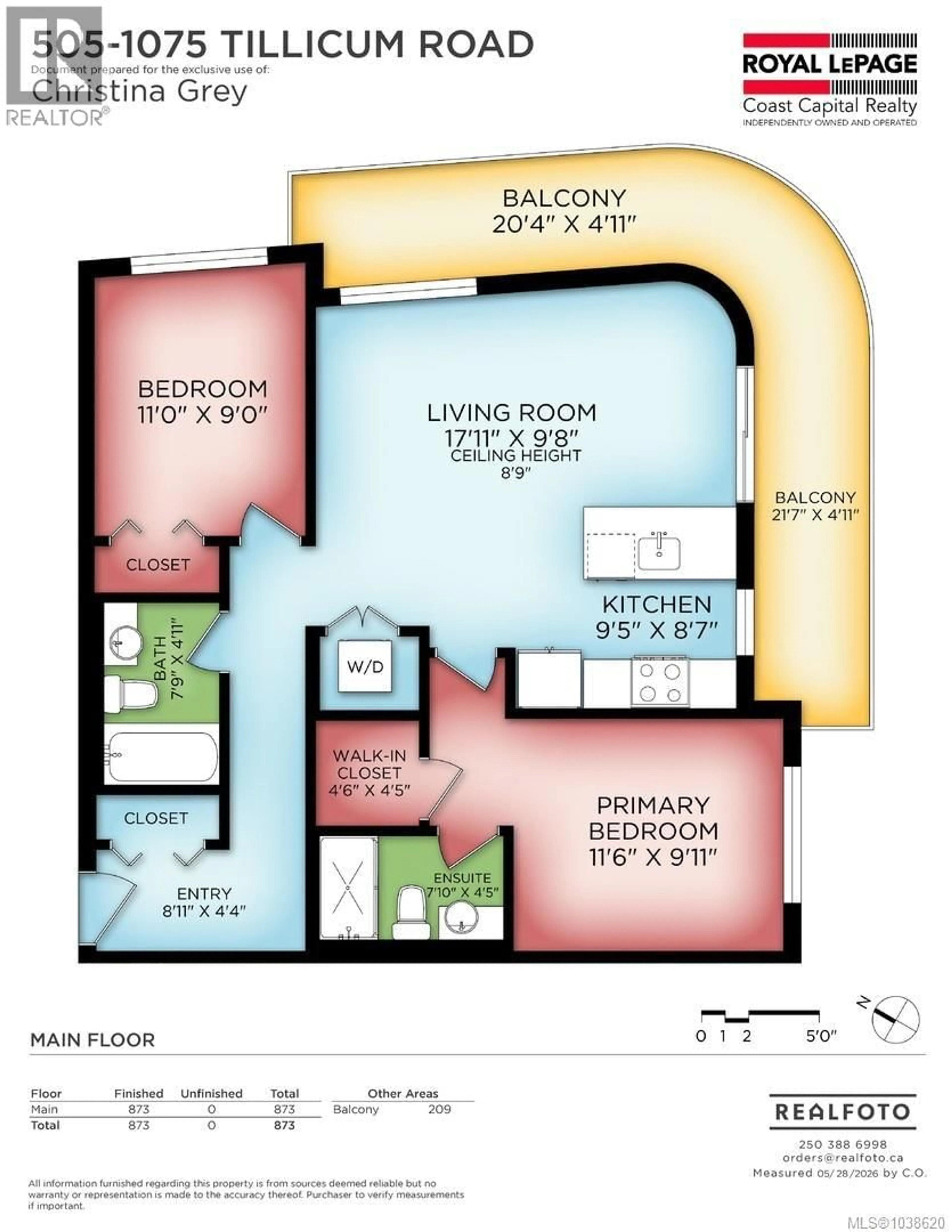 Floor plan for 505 - 1075 TILLICUM ROAD, Esquimalt British Columbia V9A2A4
