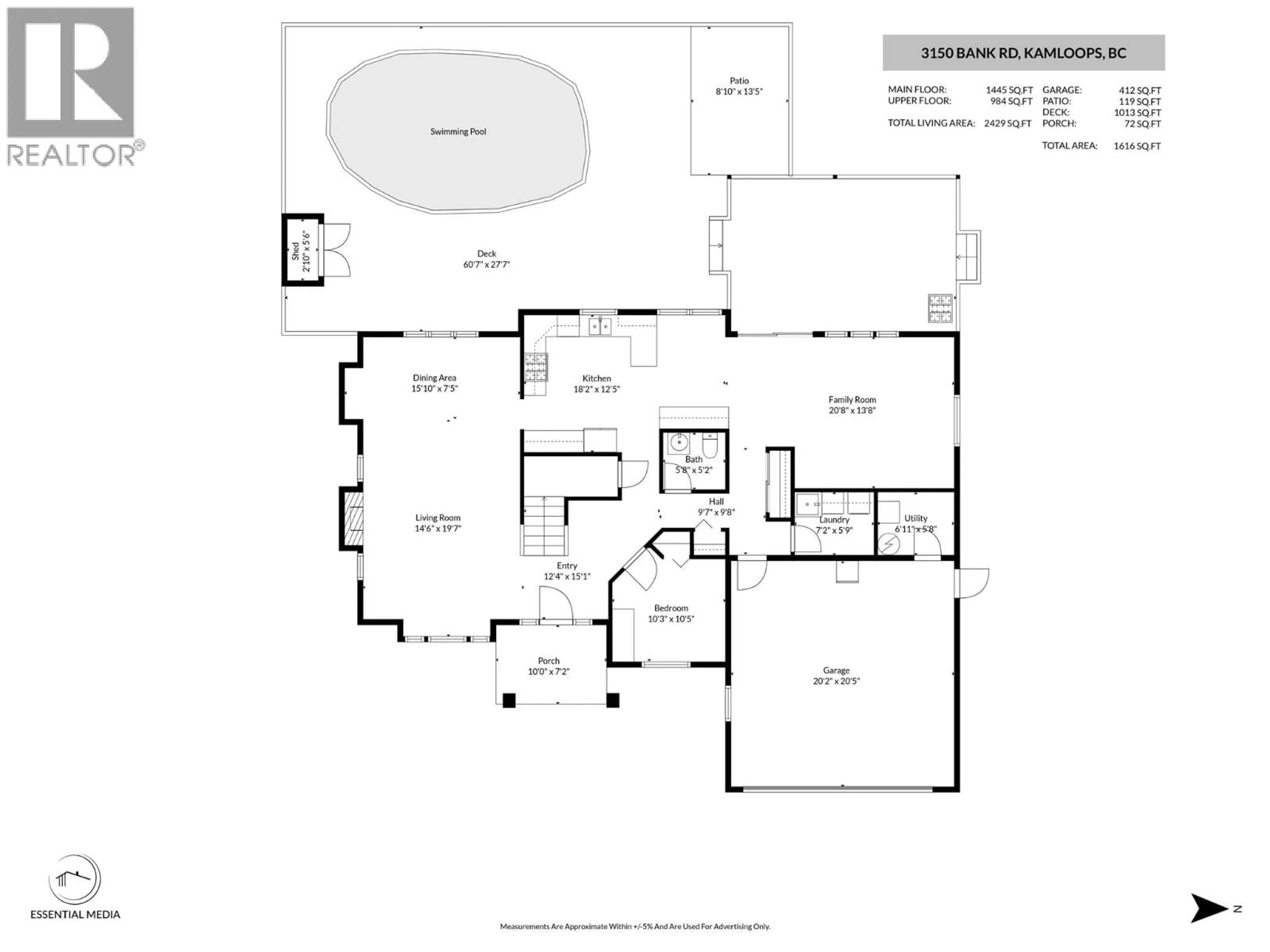 Floor plan for 3150 BANK ROAD, Kamloops British Columbia V2B6Z5