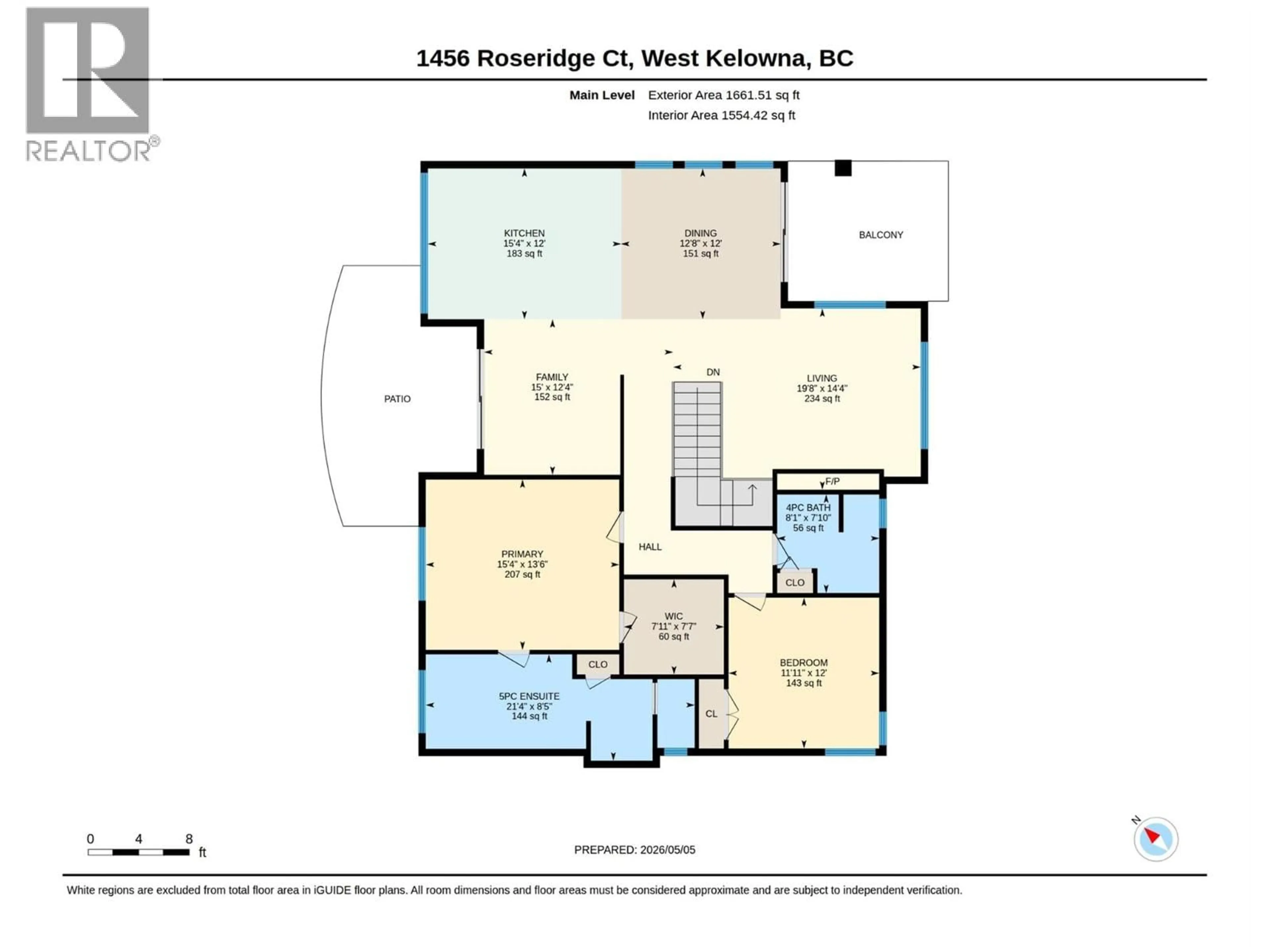 Floor plan for 1456 ROSERIDGE COURT, West Kelowna British Columbia V1Z4E2