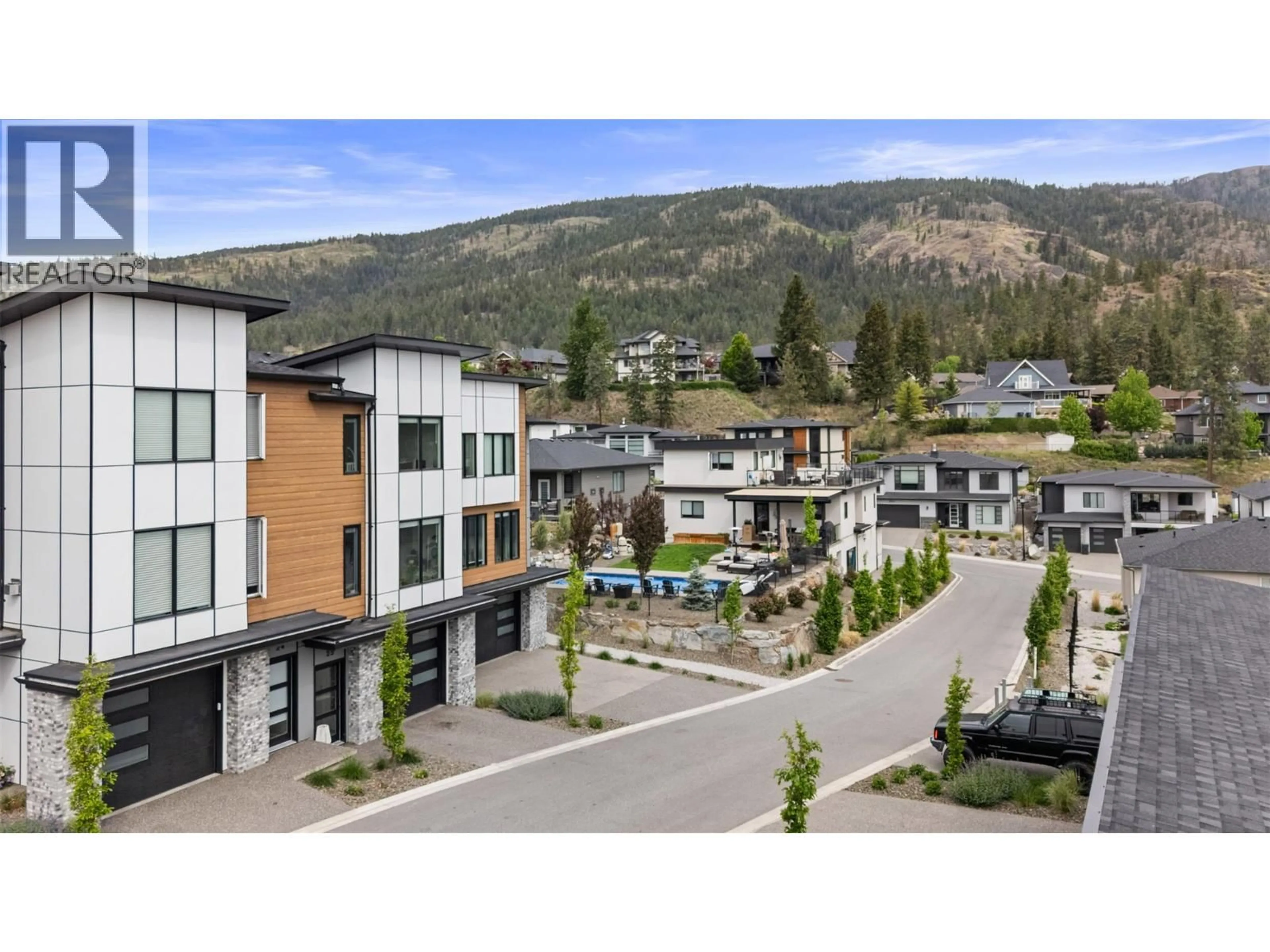 A pic from outside/outdoor area/front of a property/back of a property/a pic from drone, mountain view for 25 - 2835 CANYON CREST DRIVE, West Kelowna British Columbia V4T0E3
