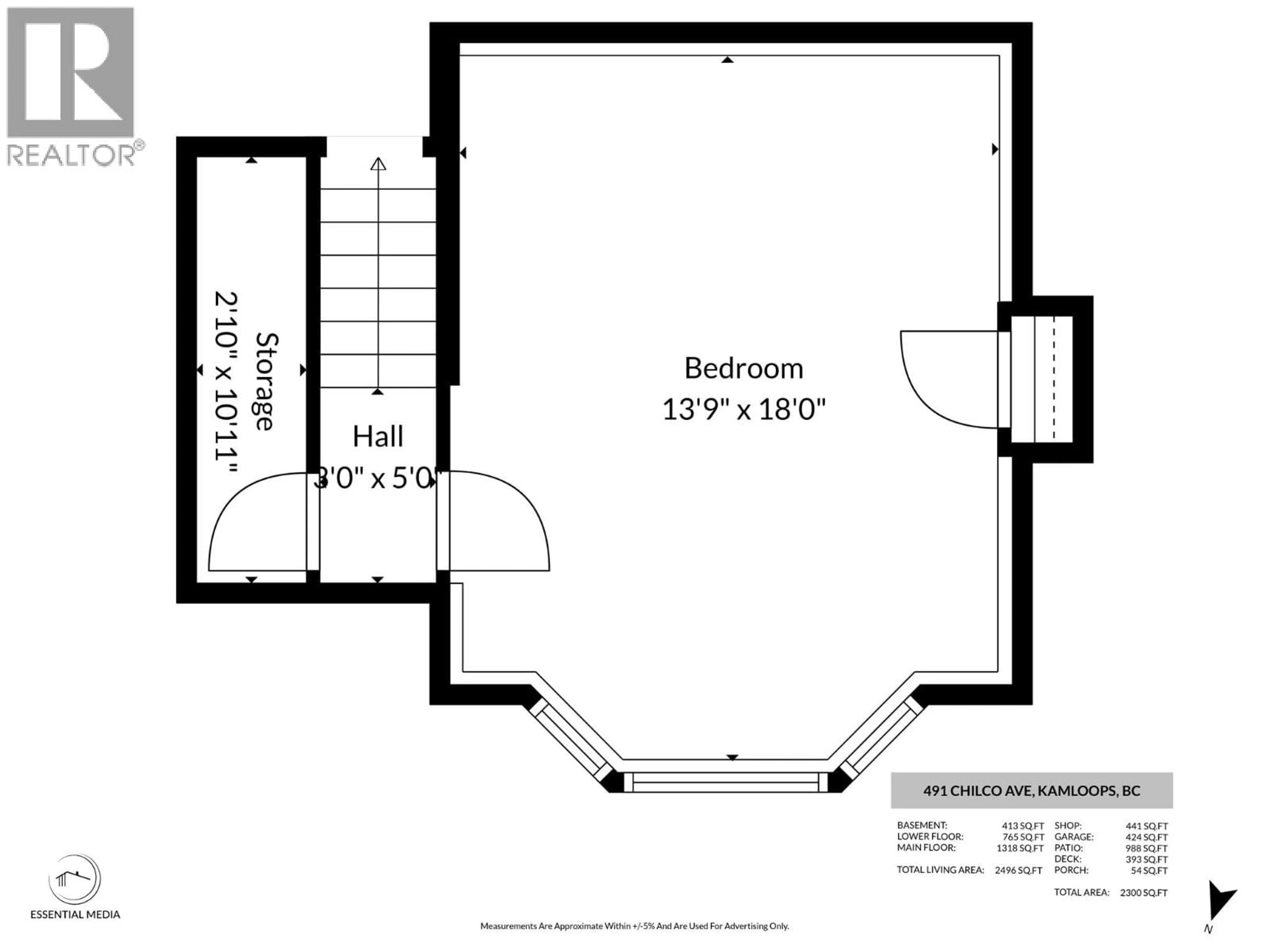 Floor plan for 491 CHILCO AVENUE, Kamloops British Columbia V2H1L9