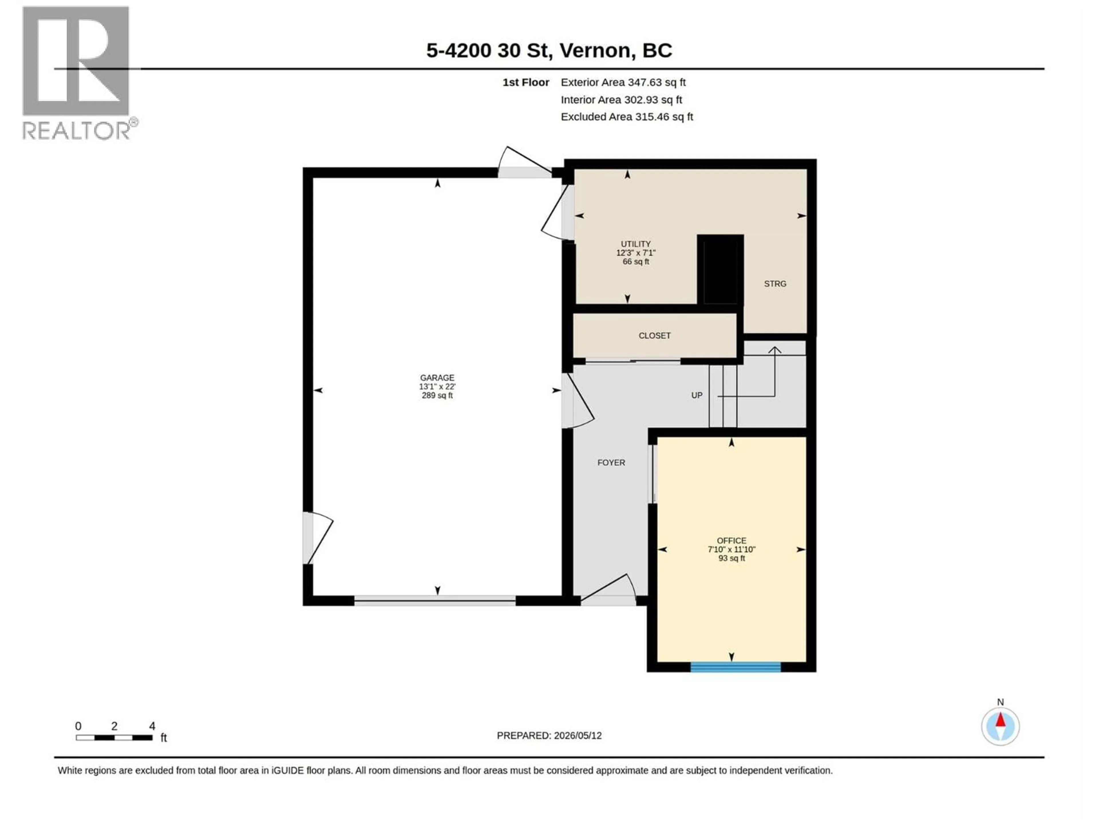 Floor plan for 5 - 4200 30 STREET, Vernon British Columbia V1T5G3