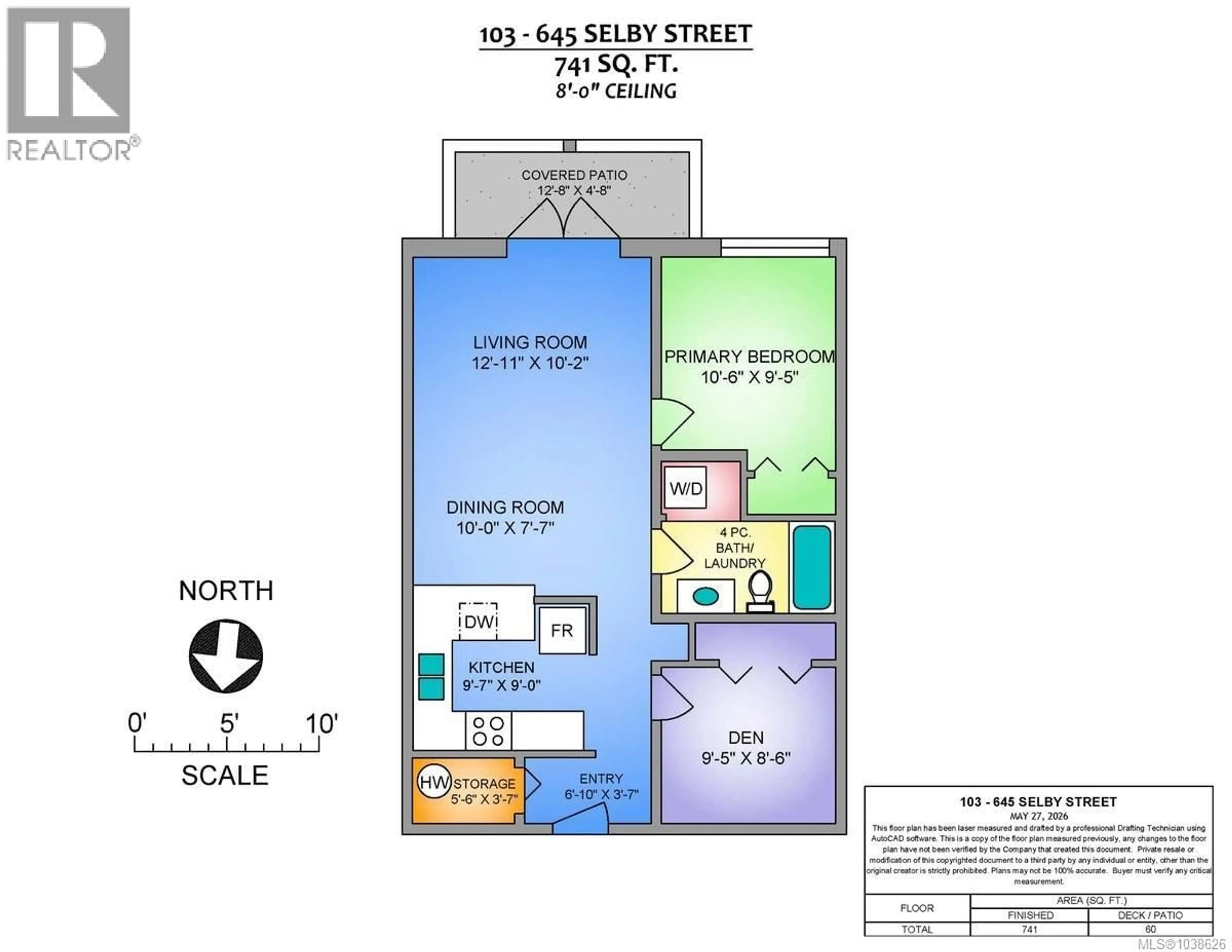 Floor plan for 103 - 645 SELBY STREET, Nanaimo British Columbia V9R2S2