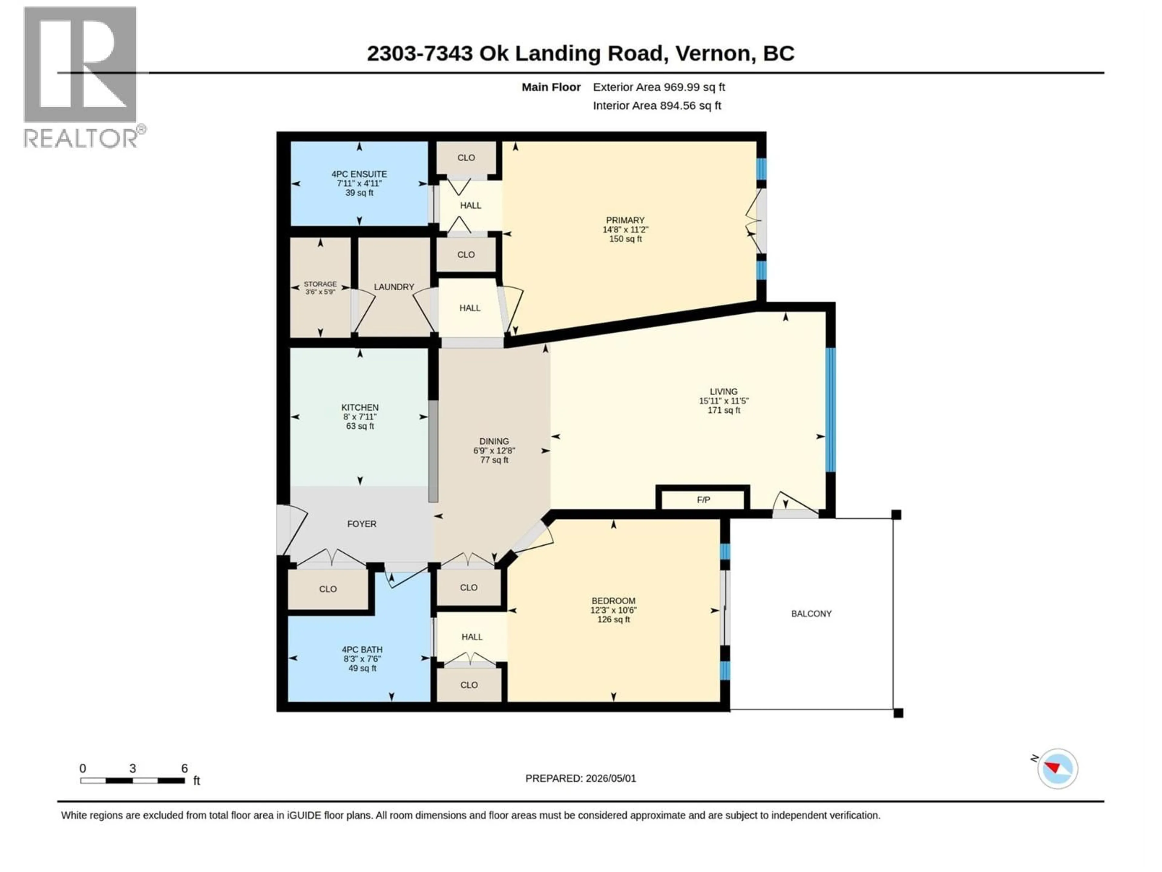 Floor plan for 2303 - 7343 OKANAGAN LANDING ROAD, Vernon British Columbia V1H2J6