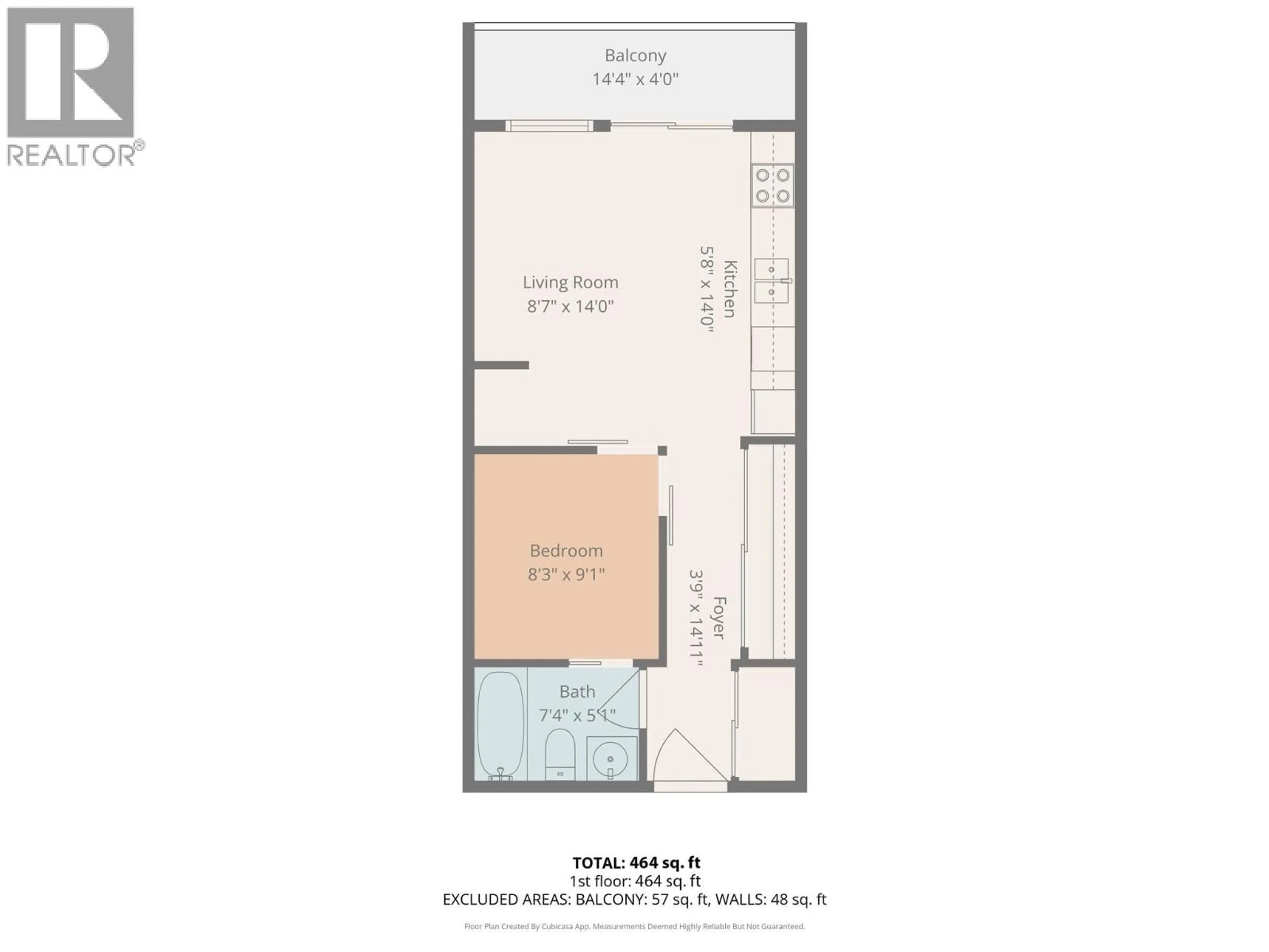 Floor plan for 316 - 1550 DICKSON AVENUE, Kelowna British Columbia V1Y4B7