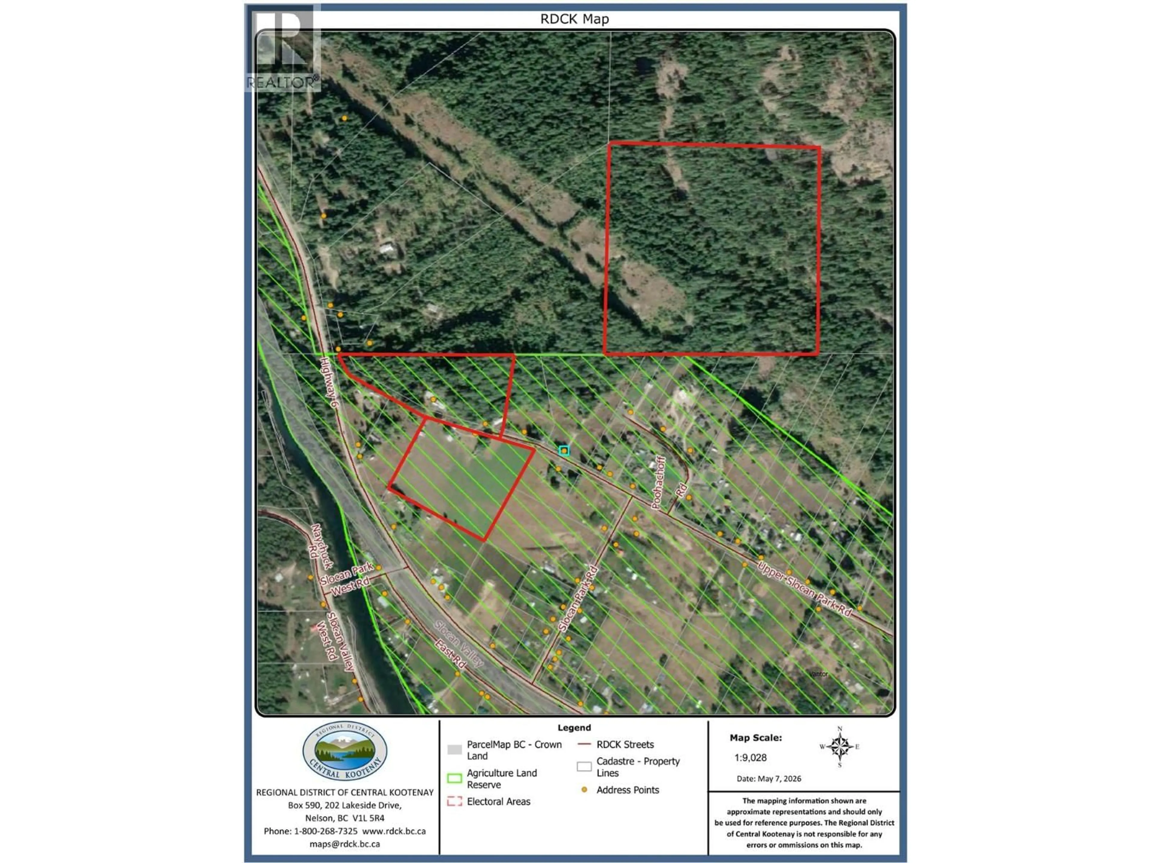 Picture of a map for UPPER SLOCAN PARK ROAD ROAD, Slocan Park British Columbia V0G2E0