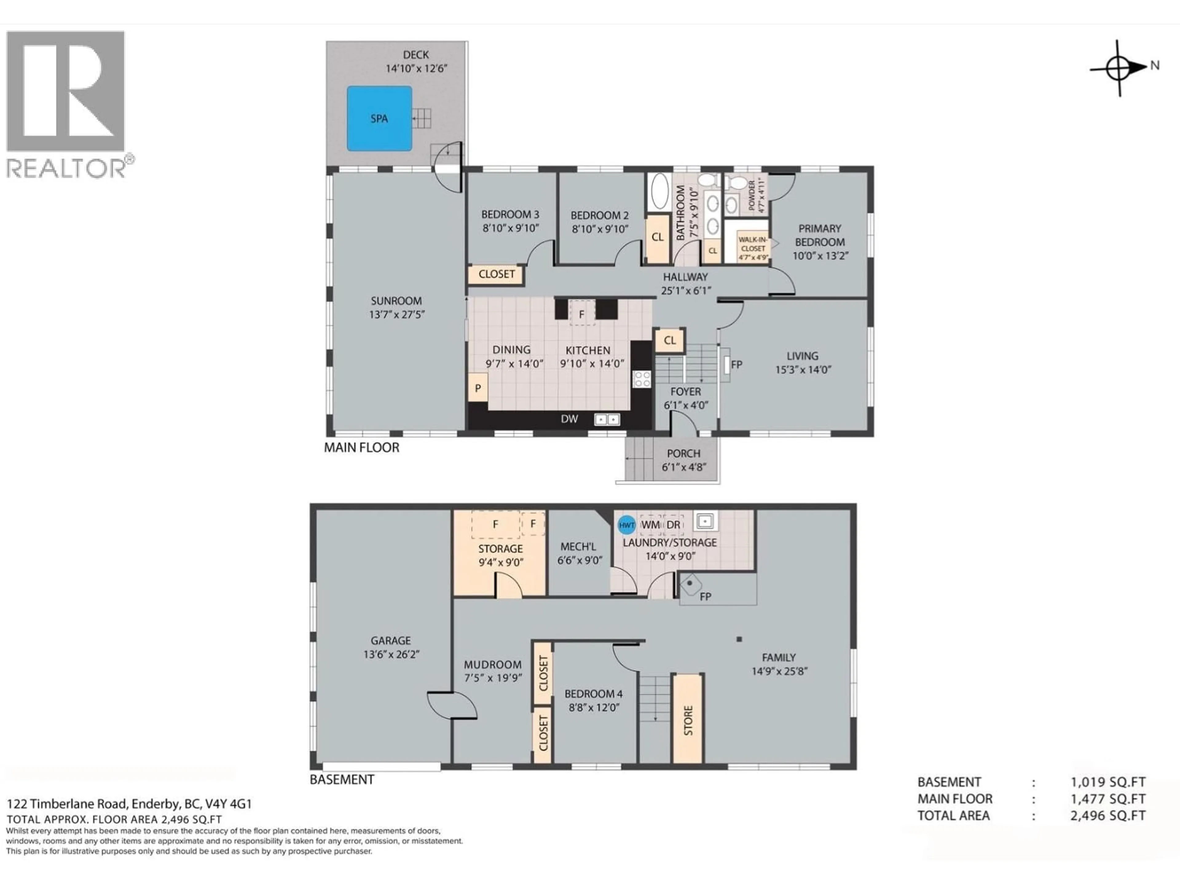 Floor plan for 122 TIMBERLANE ROAD, Enderby British Columbia V4Y4G1