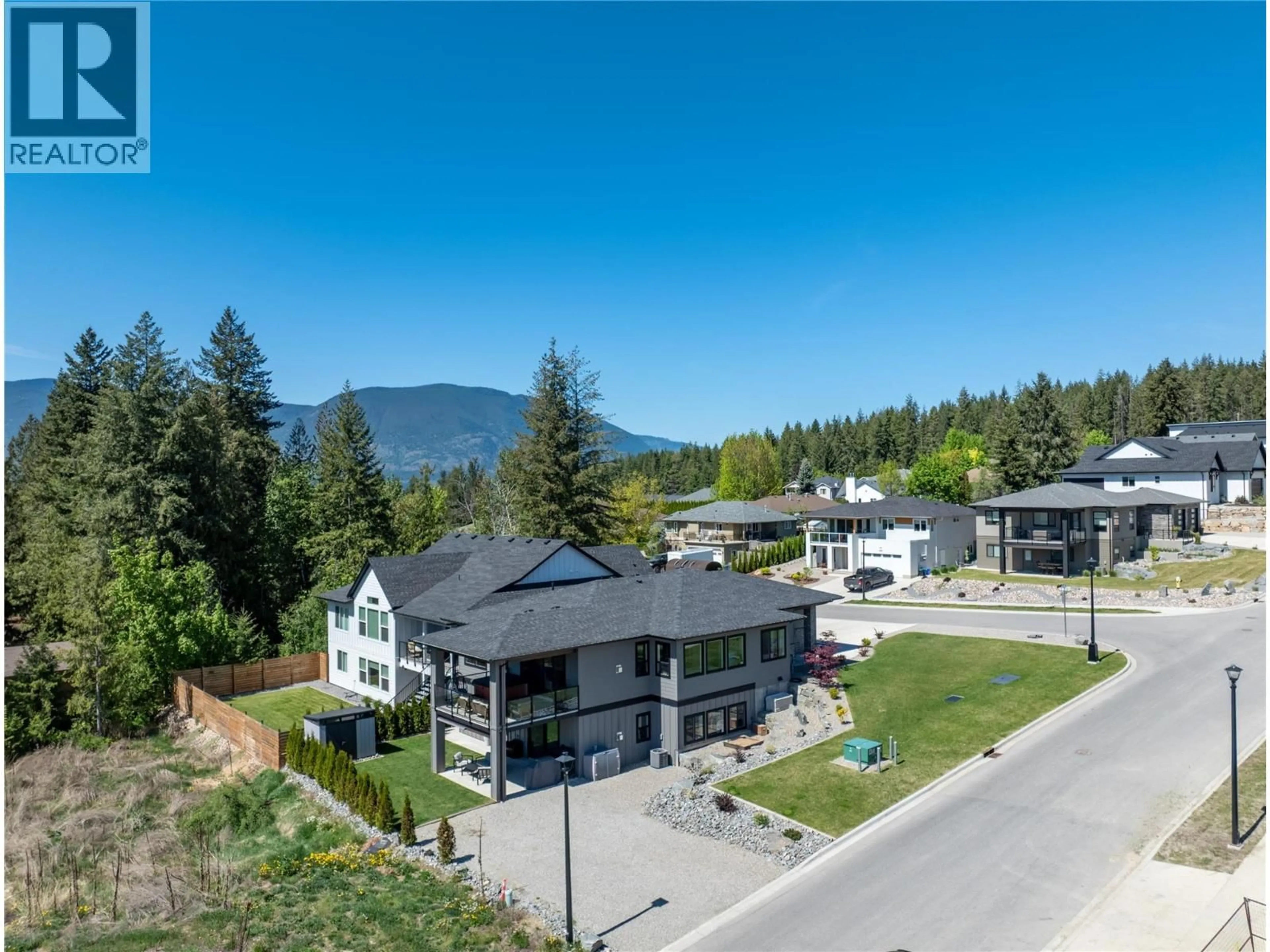 A pic from outside/outdoor area/front of a property/back of a property/a pic from drone, mountain view for 3456 18 AVENUE NORTHEAST, Salmon Arm British Columbia V1E1M9