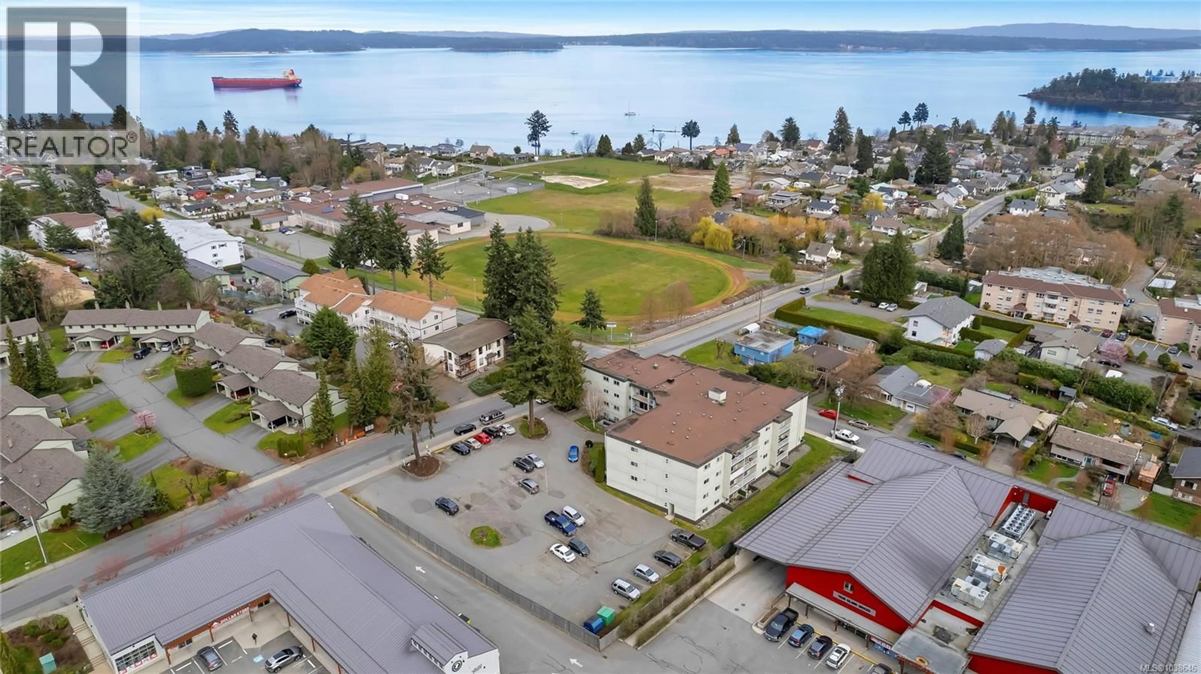 A pic from outside/outdoor area/front of a property/back of a property/a pic from drone, water/lake/river/ocean view for 304 - 3040 PINE STREET, Chemainus British Columbia V0R1K1