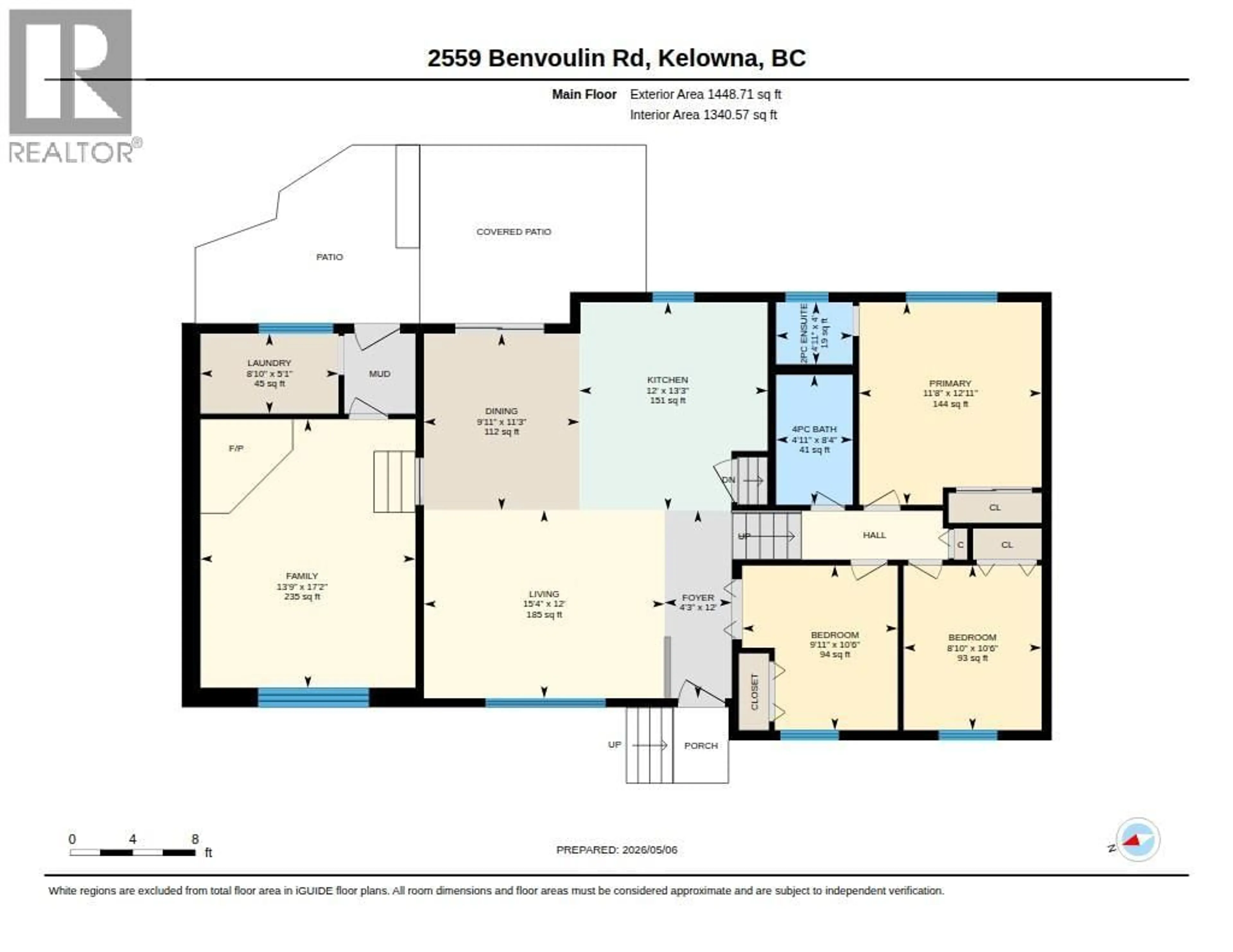 Floor plan for 2559 BENVOULIN ROAD, Kelowna British Columbia V1W2C9