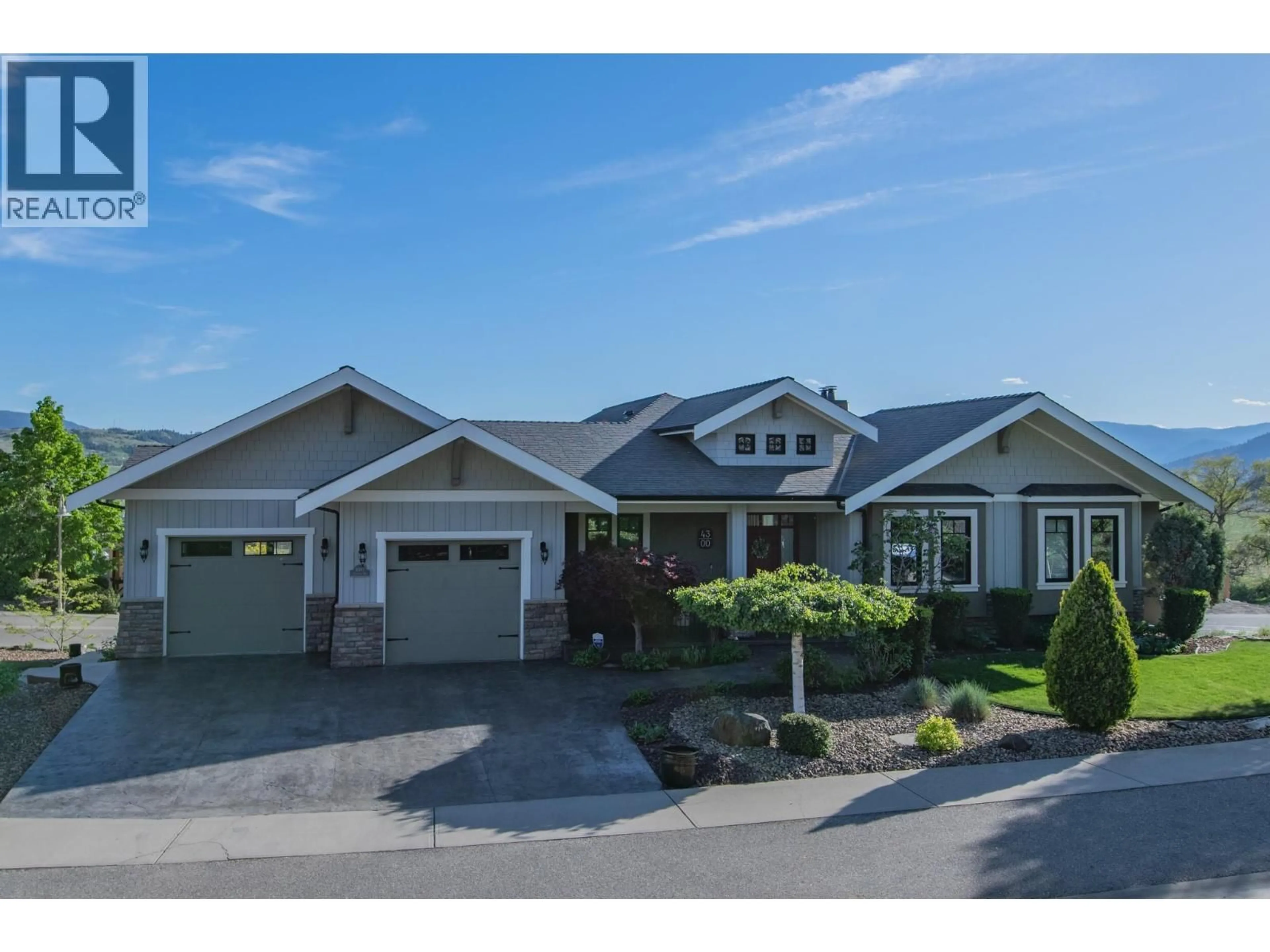 A pic from outside/outdoor area/front of a property/back of a property/a pic from drone, street for 4300 CAMELBACK WAY, Vernon British Columbia V1T9W4