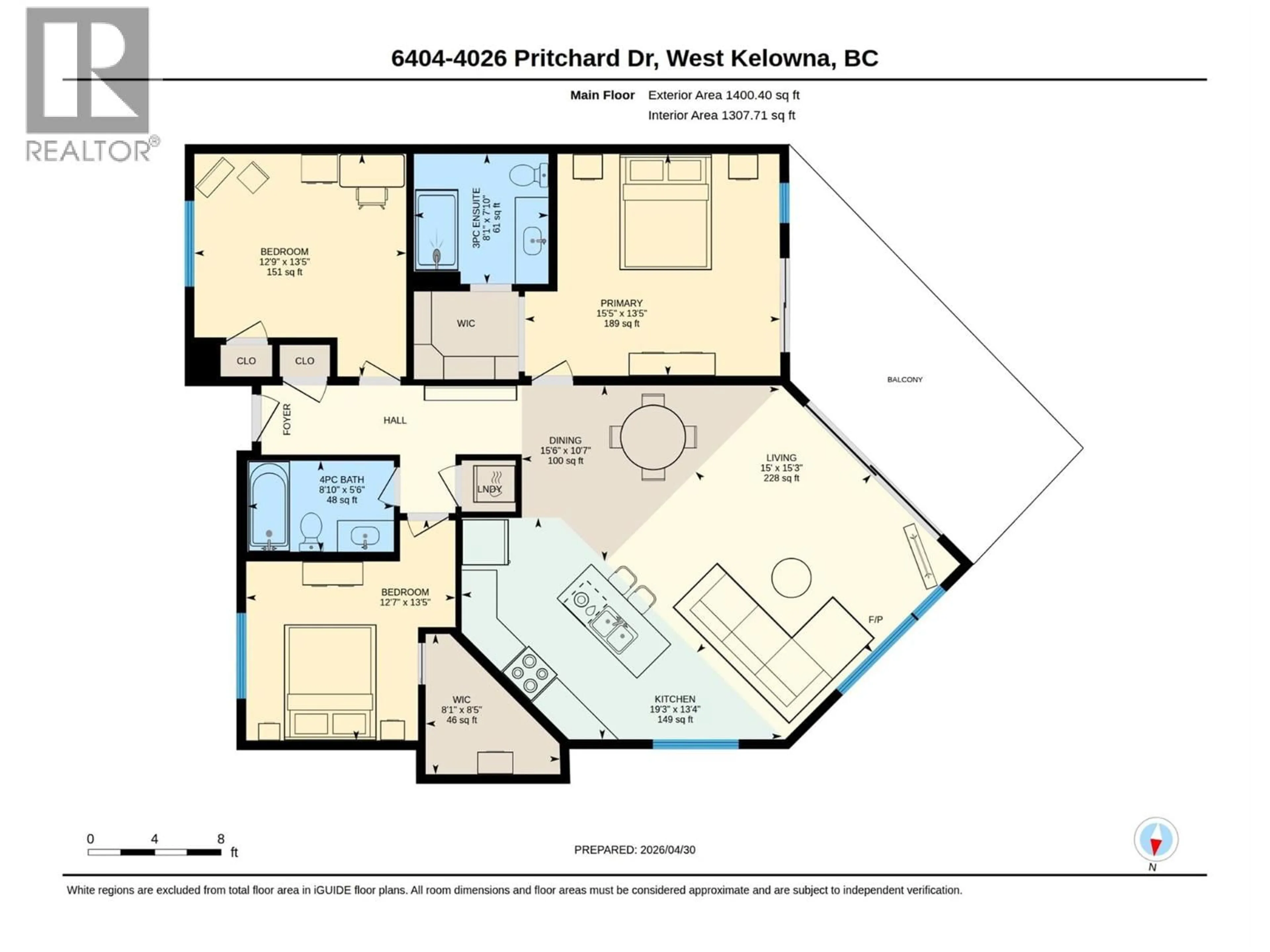Floor plan for 6404 - 4026 PRITCHARD DRIVE NORTH, West Kelowna British Columbia V4T3E4