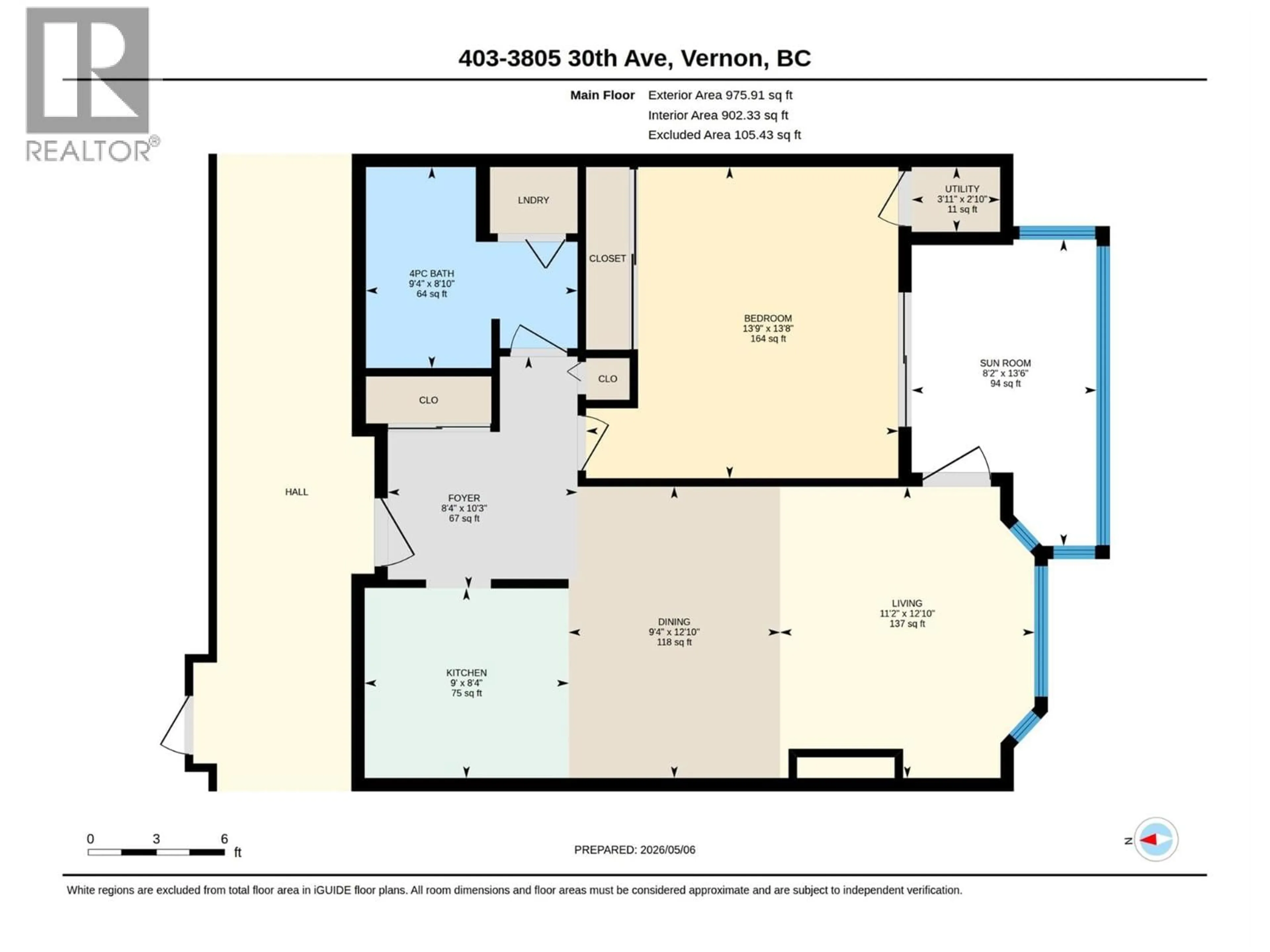 Floor plan for 403 - 3805 30 AVENUE, Vernon British Columbia V1T9M3