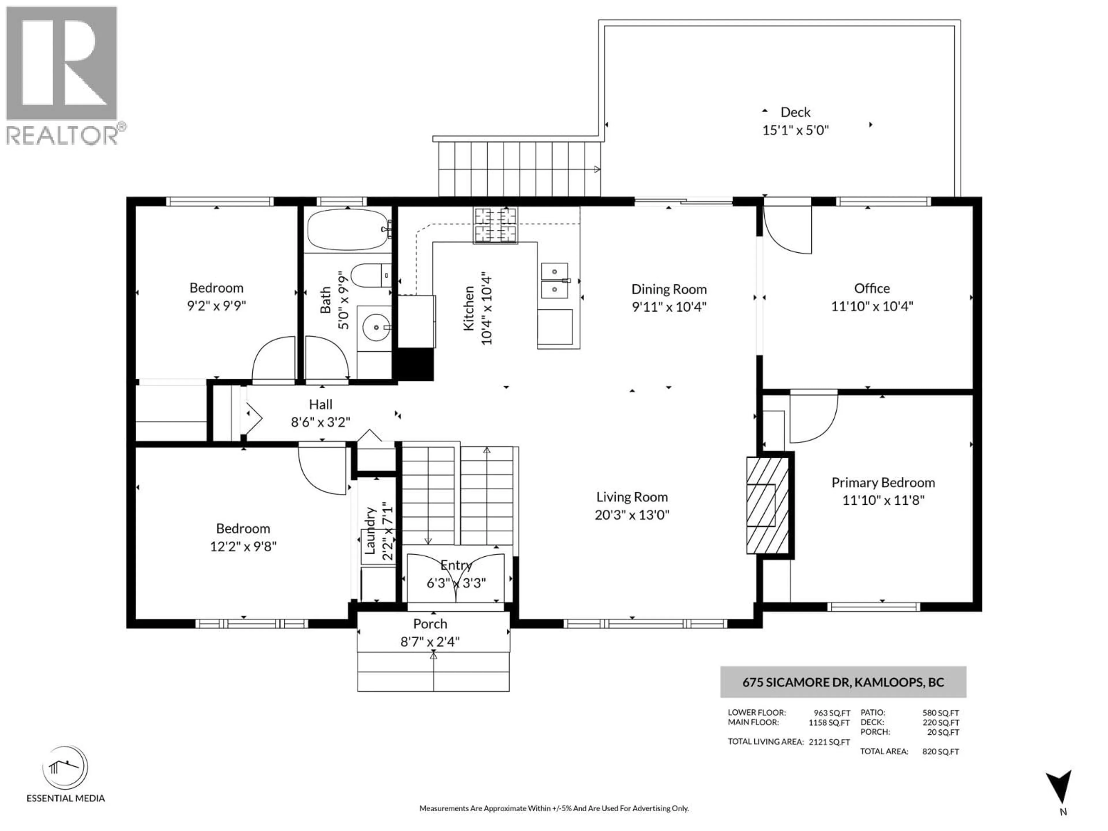 Floor plan for 675 SICAMORE DRIVE, Kamloops British Columbia V2B6R6
