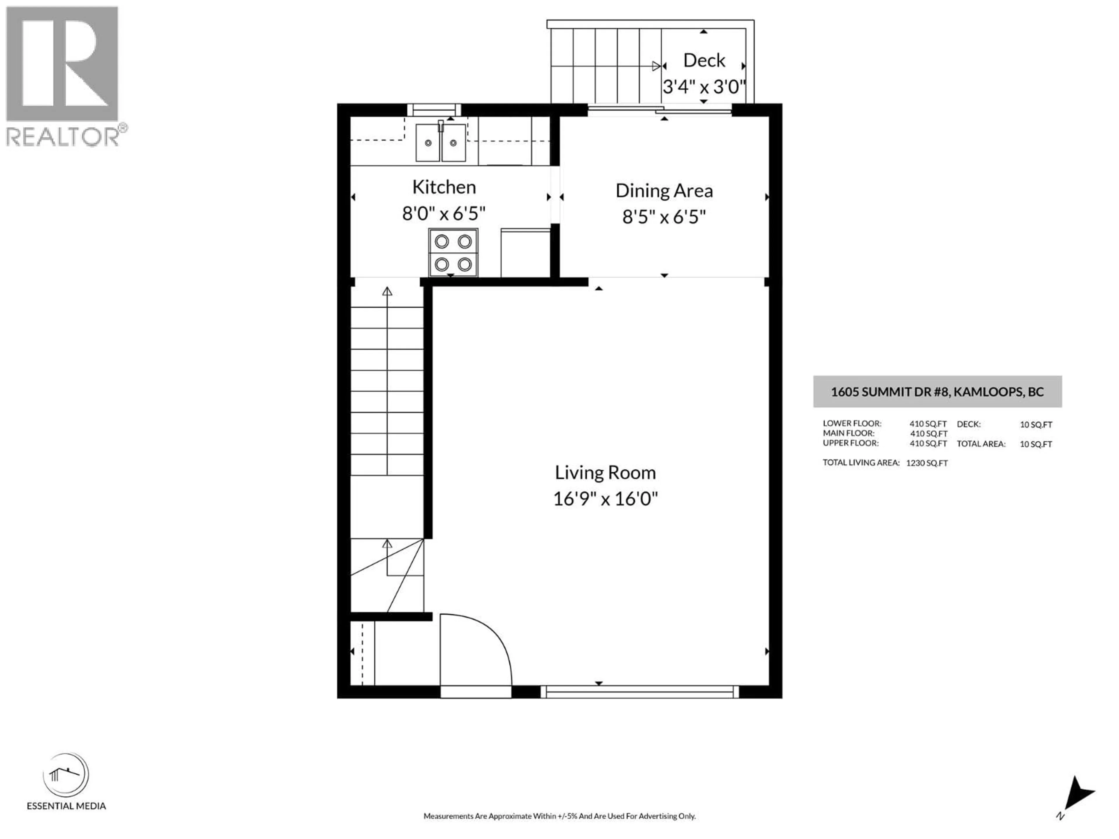 Floor plan for 8 - 1605 SUMMIT DRIVE, Kamloops British Columbia V2E2A5