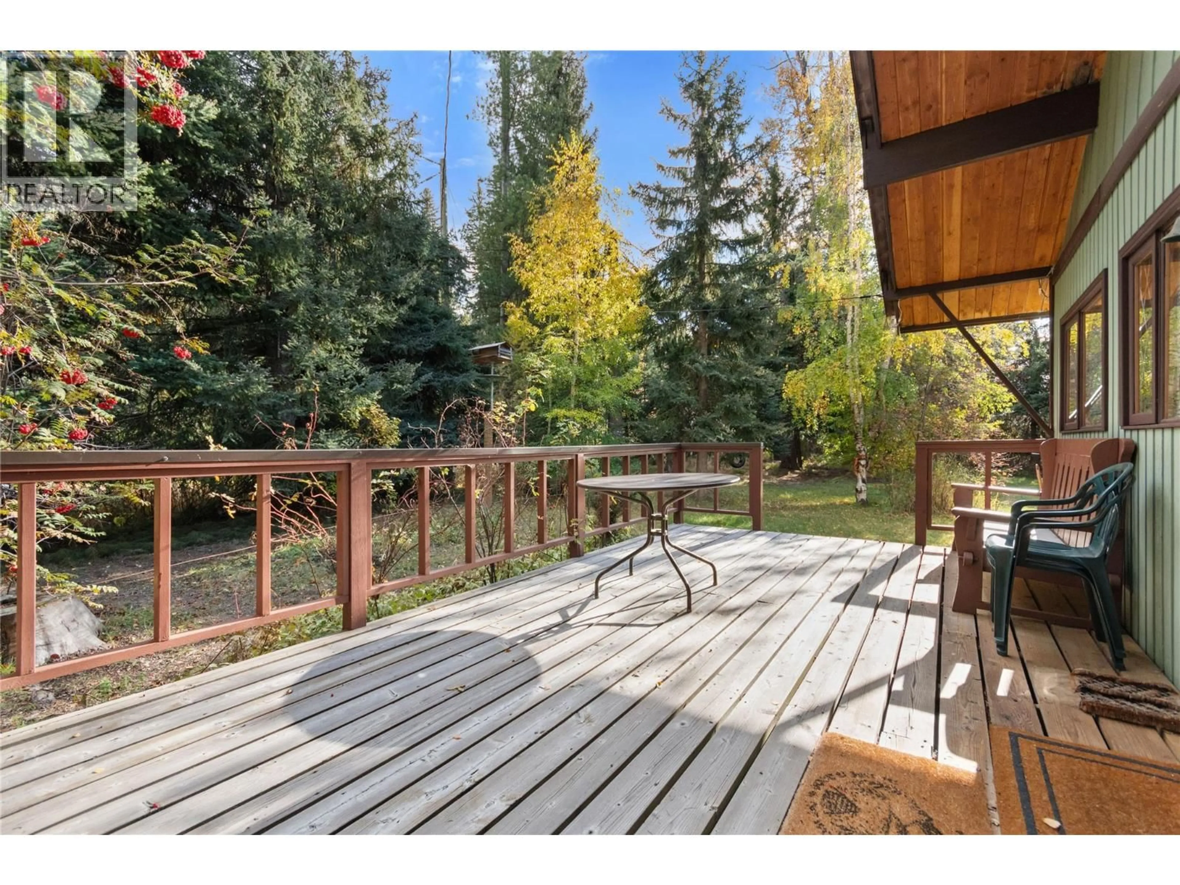 Patio, forest/trees view for 180 RIVERS END ROAD, Manning Park British Columbia V0X1R0