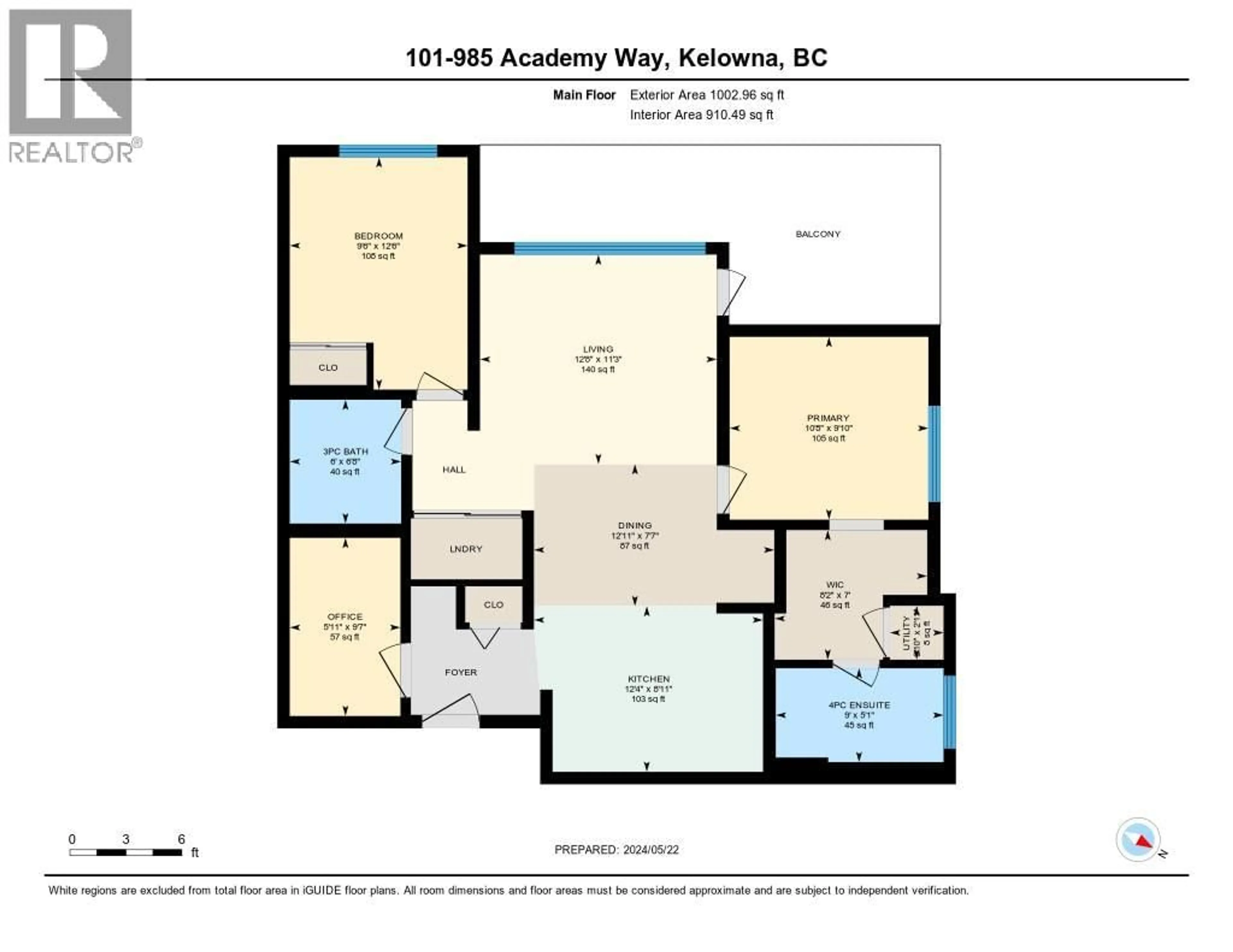 Floor plan for 101 - 985 ACADEMY WAY, Kelowna British Columbia V1V3C8