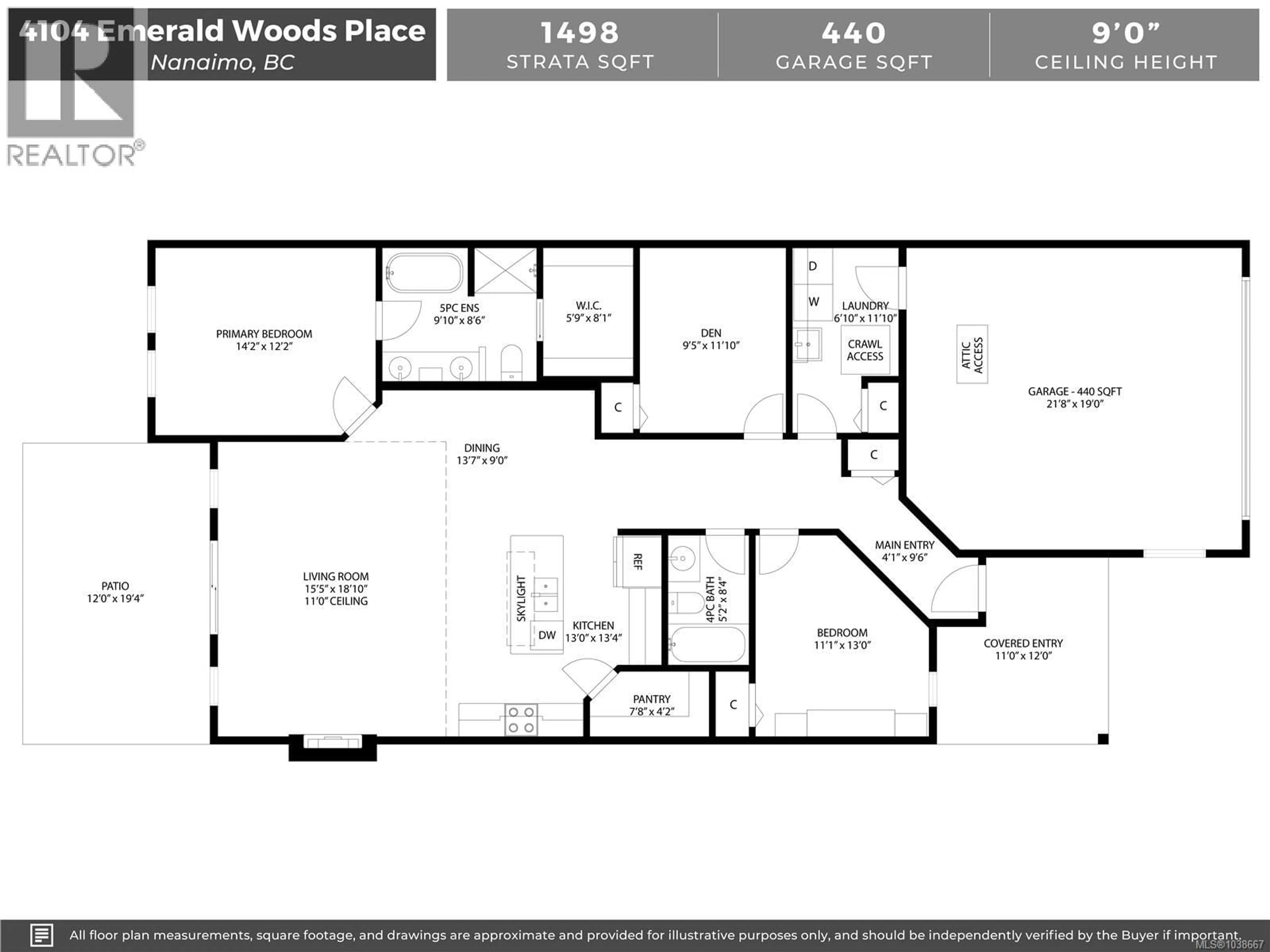 Floor plan for 4104 EMERALD WOODS PLACE, Nanaimo British Columbia V9T0K6