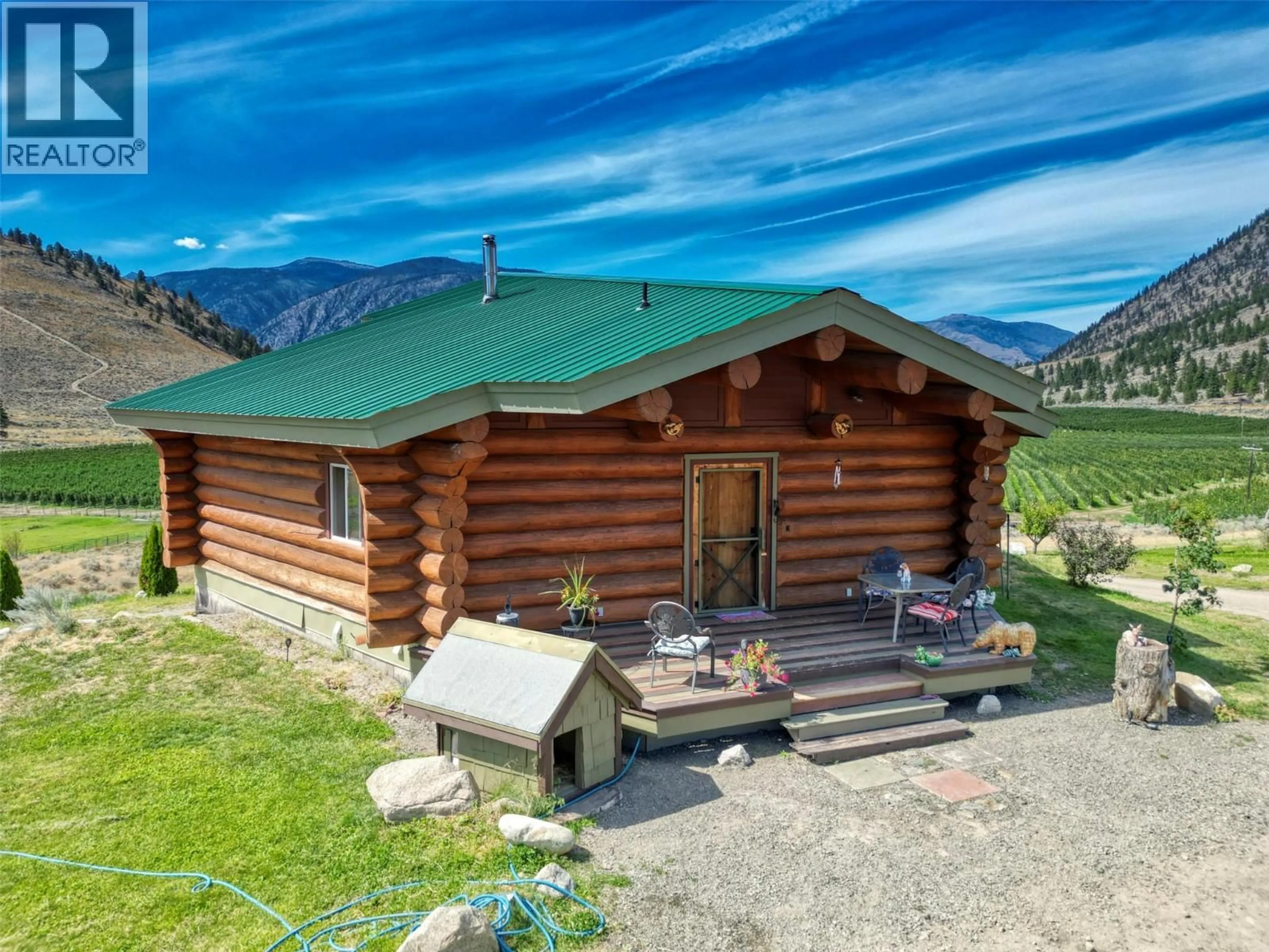 A pic from outside/outdoor area/front of a property/back of a property/a pic from drone, mountain view for 150 NIGHTHAWK ROAD, Cawston British Columbia V0X1C3