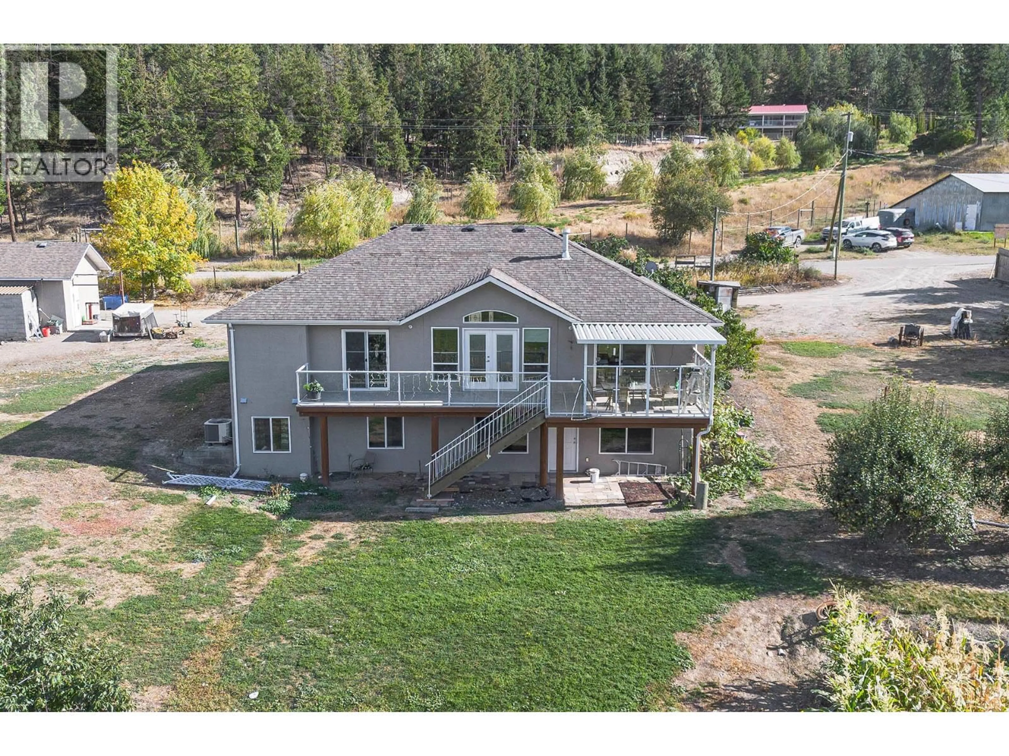 A pic from outside/outdoor area/front of a property/back of a property/a pic from drone, mountain view for 1585 LANCE ROAD, Pritchard British Columbia V0E2P0