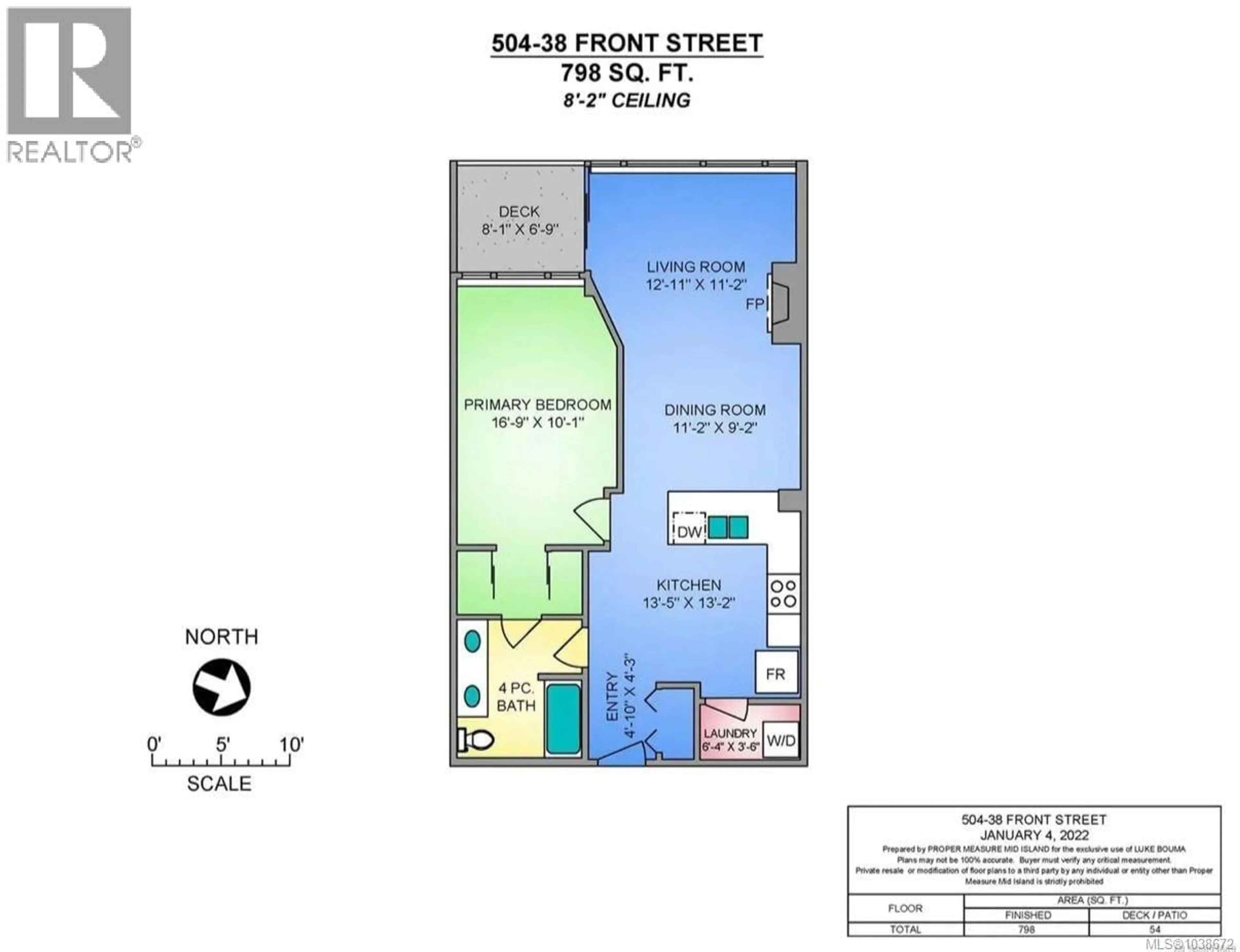 Floor plan for 504 - 38 FRONT STREET, Nanaimo British Columbia V9R0B8