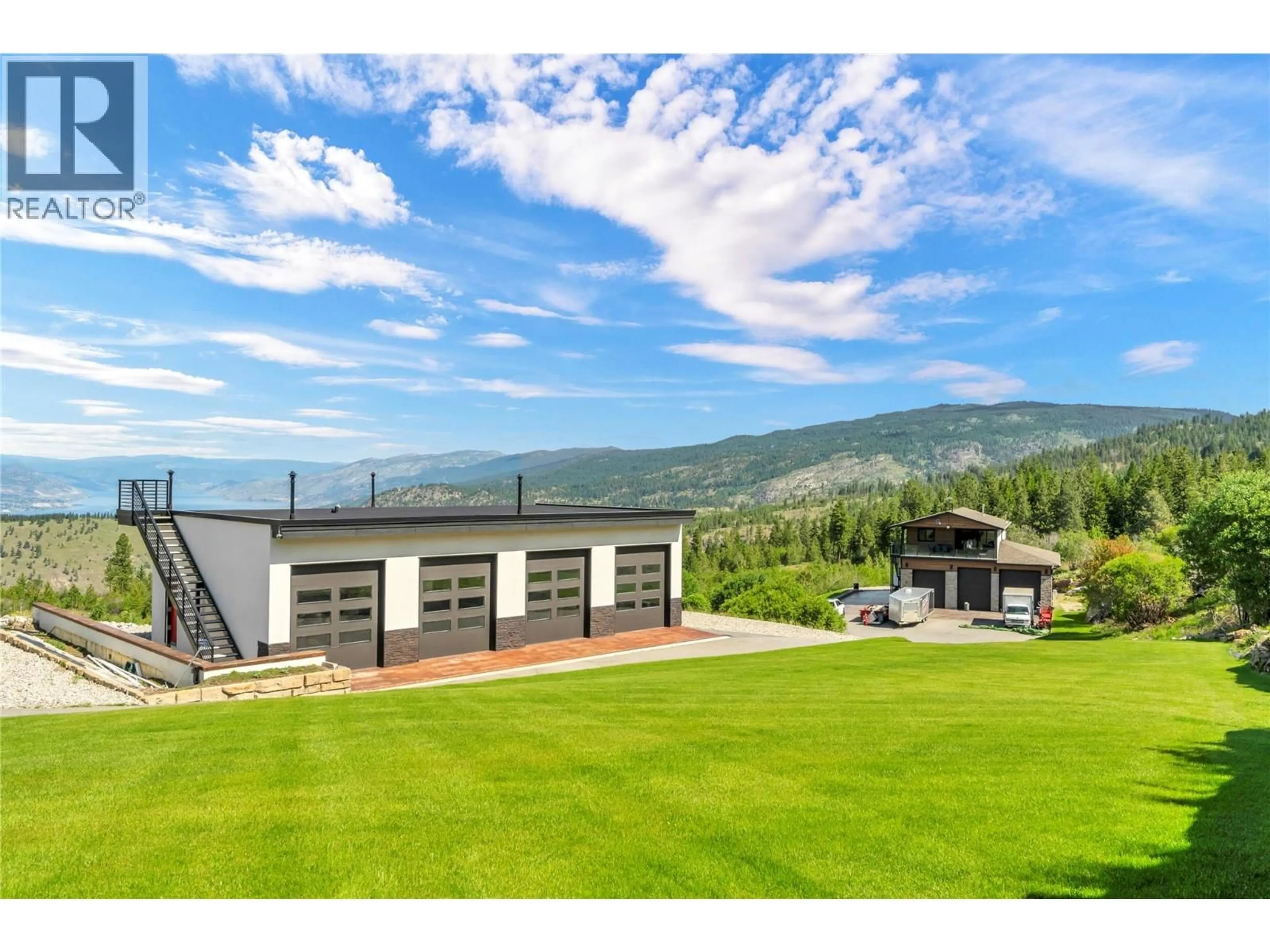 A pic from outside/outdoor area/front of a property/back of a property/a pic from drone, mountain view for 148 GARNET WAY, Penticton British Columbia V2A8V9