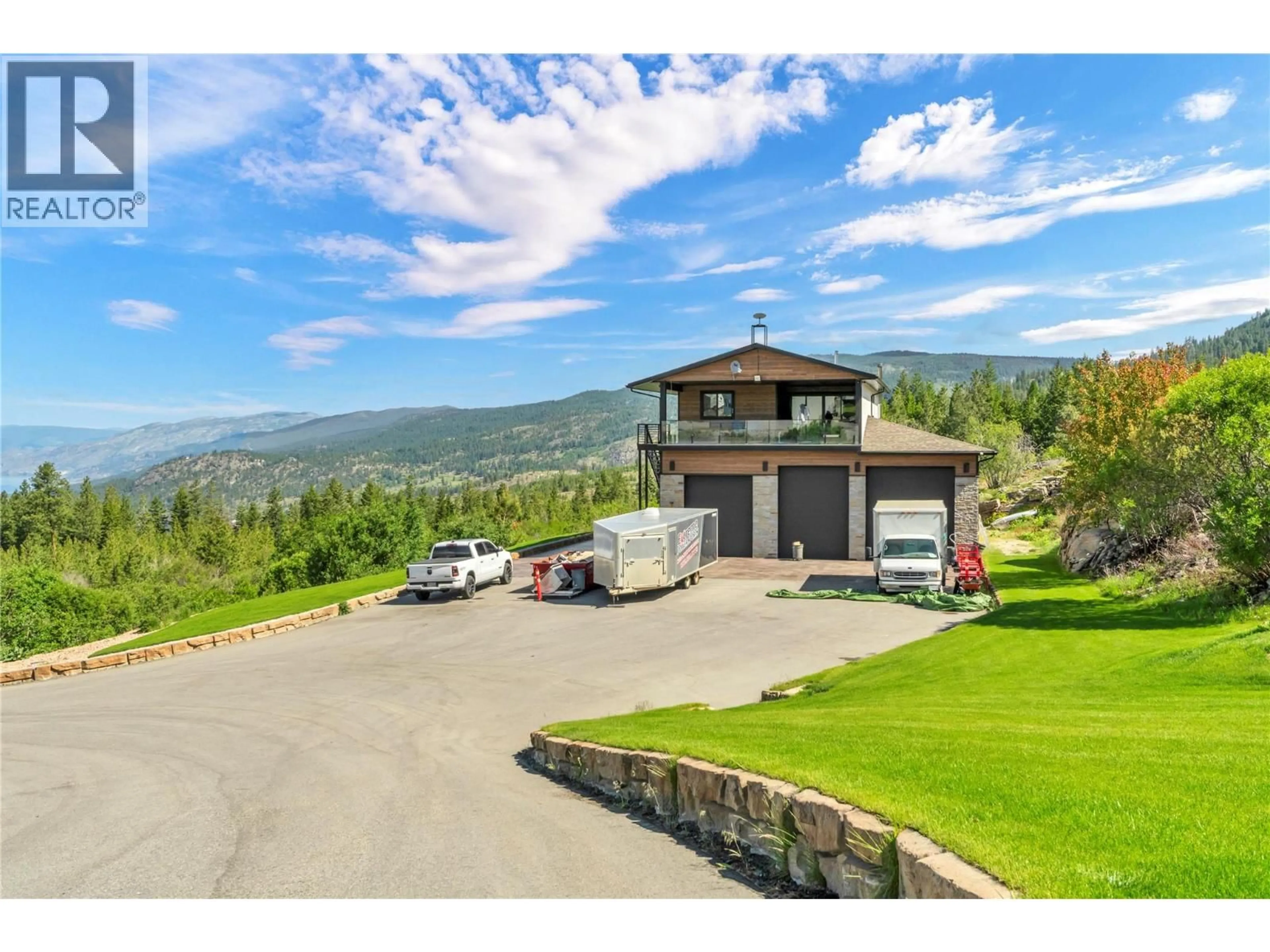 A pic from outside/outdoor area/front of a property/back of a property/a pic from drone, mountain view for 148 GARNET WAY, Penticton British Columbia V2A8V9