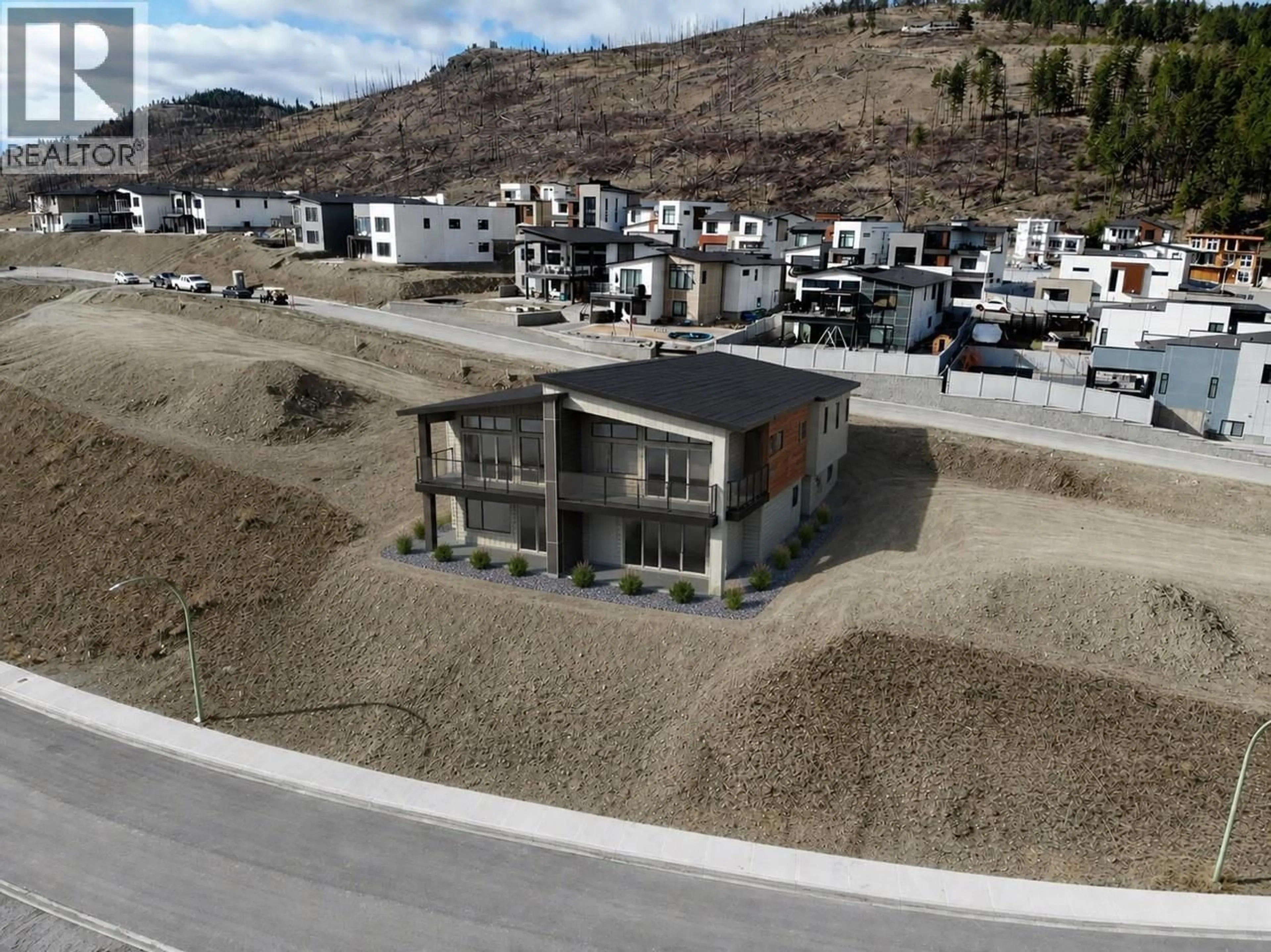 A pic from outside/outdoor area/front of a property/back of a property/a pic from drone, mountain view for 3746 MORNINGSIDE DRIVE, West Kelowna British Columbia V4T0B1