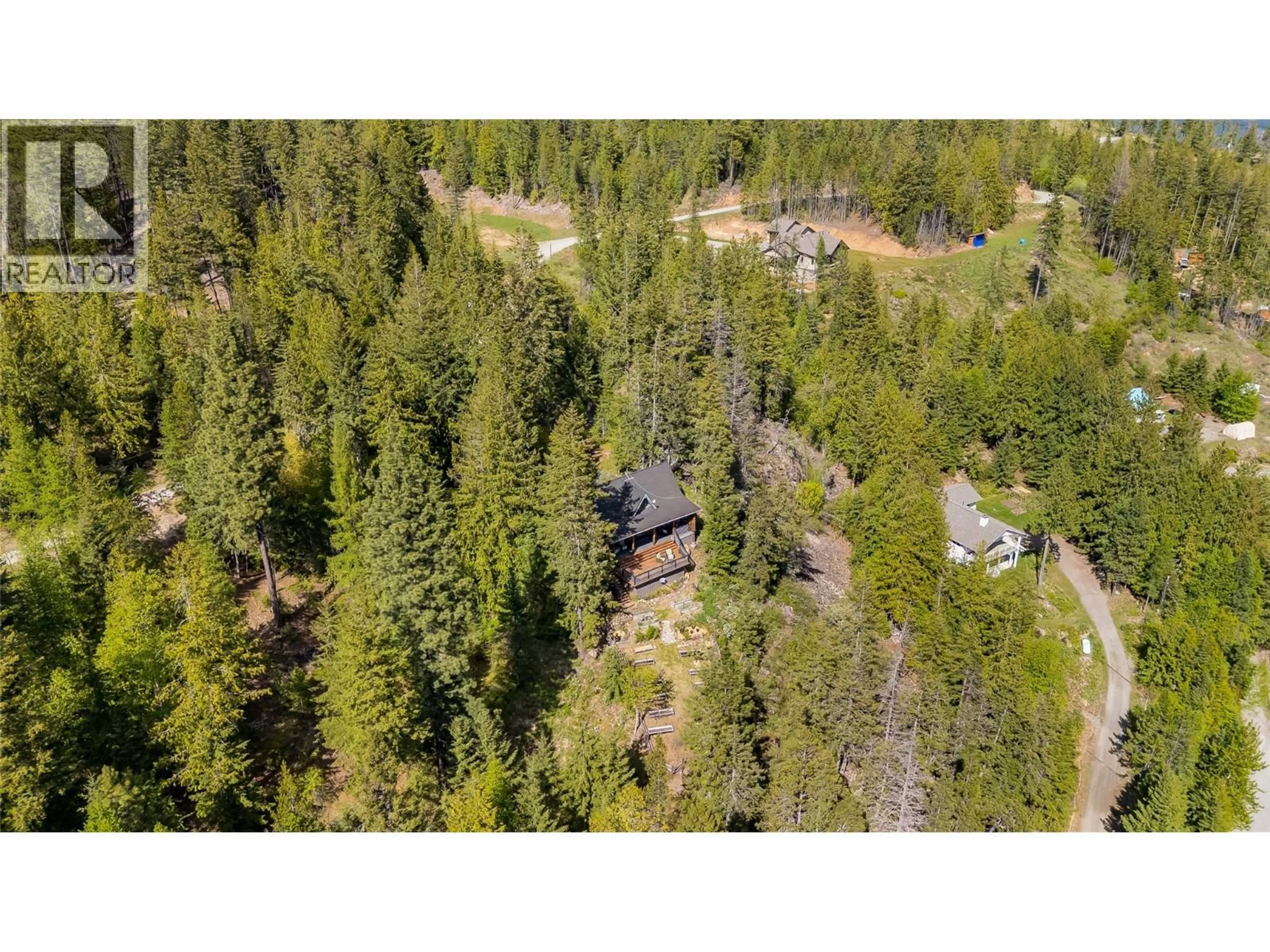 A pic from outside/outdoor area/front of a property/back of a property/a pic from drone, forest/trees view for 4258 HIGHWAY 31 OTHER, Ainsworth British Columbia V0G1A0